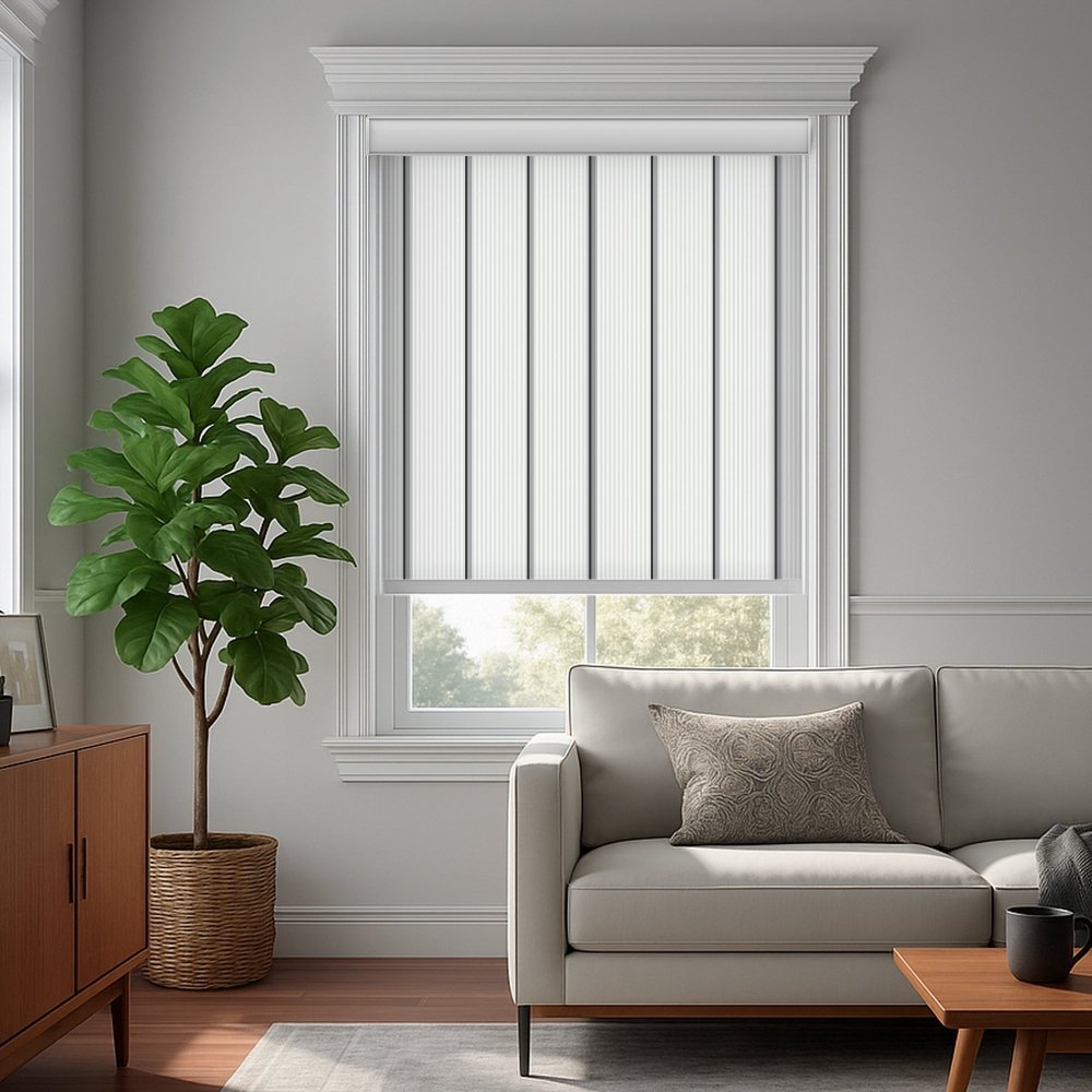 Classic Custom Stripe Screen Print Semi - Blackout Roller Blinds - Deconovo US