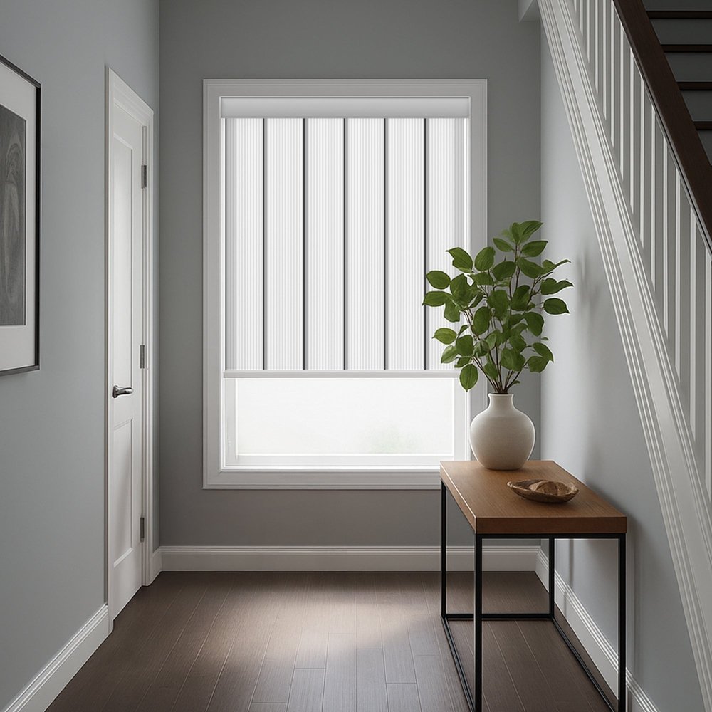 Classic Custom Stripe Screen Print Semi - Blackout Roller Blinds - Deconovo US