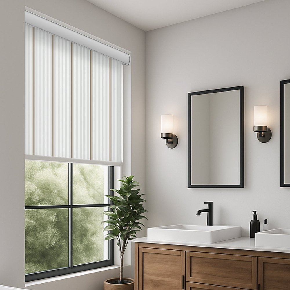 Classic Custom Stripe Screen Print Semi - Blackout Roller Blinds - Deconovo US