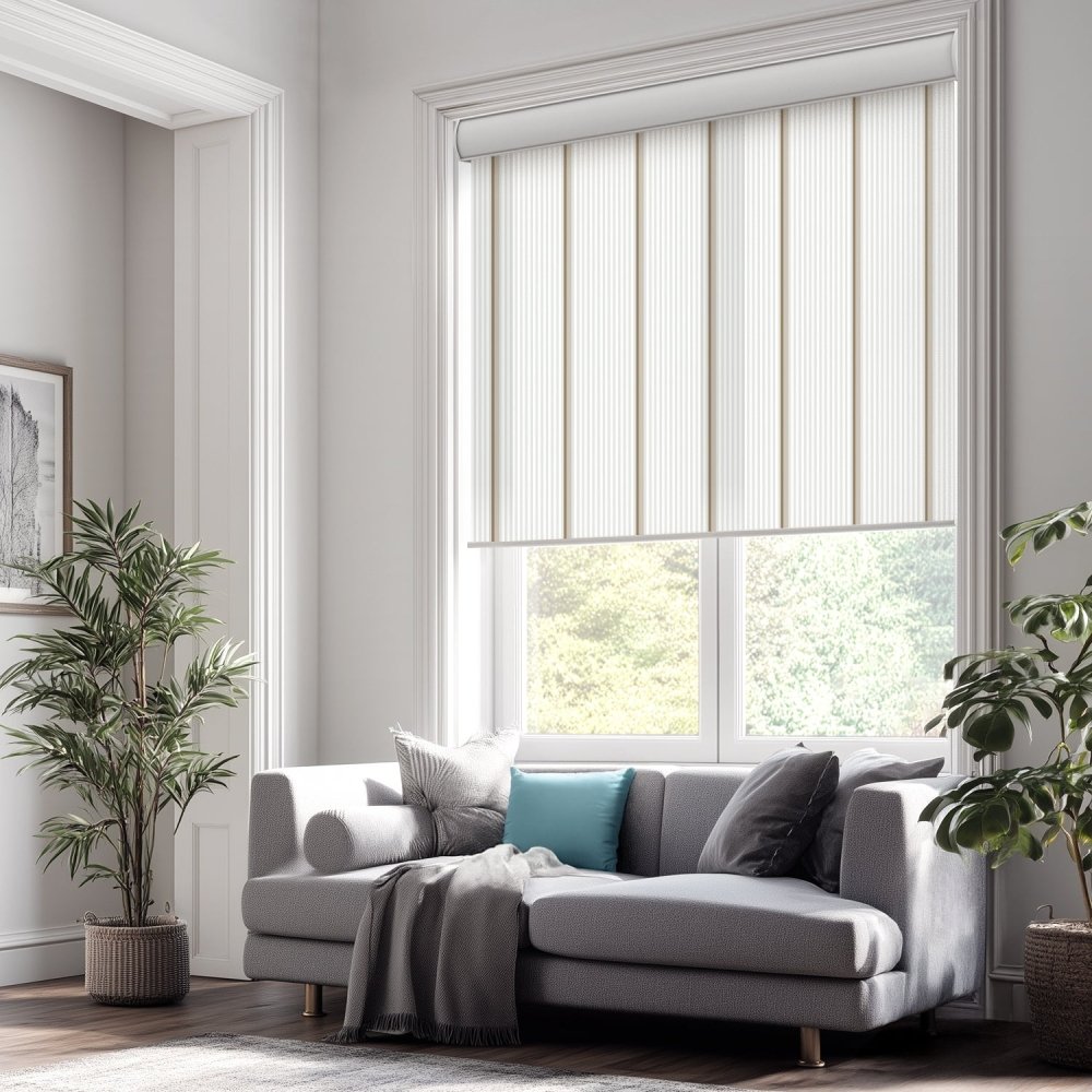 Classic Custom Stripe Screen Print Semi - Blackout Roller Blinds - Deconovo US