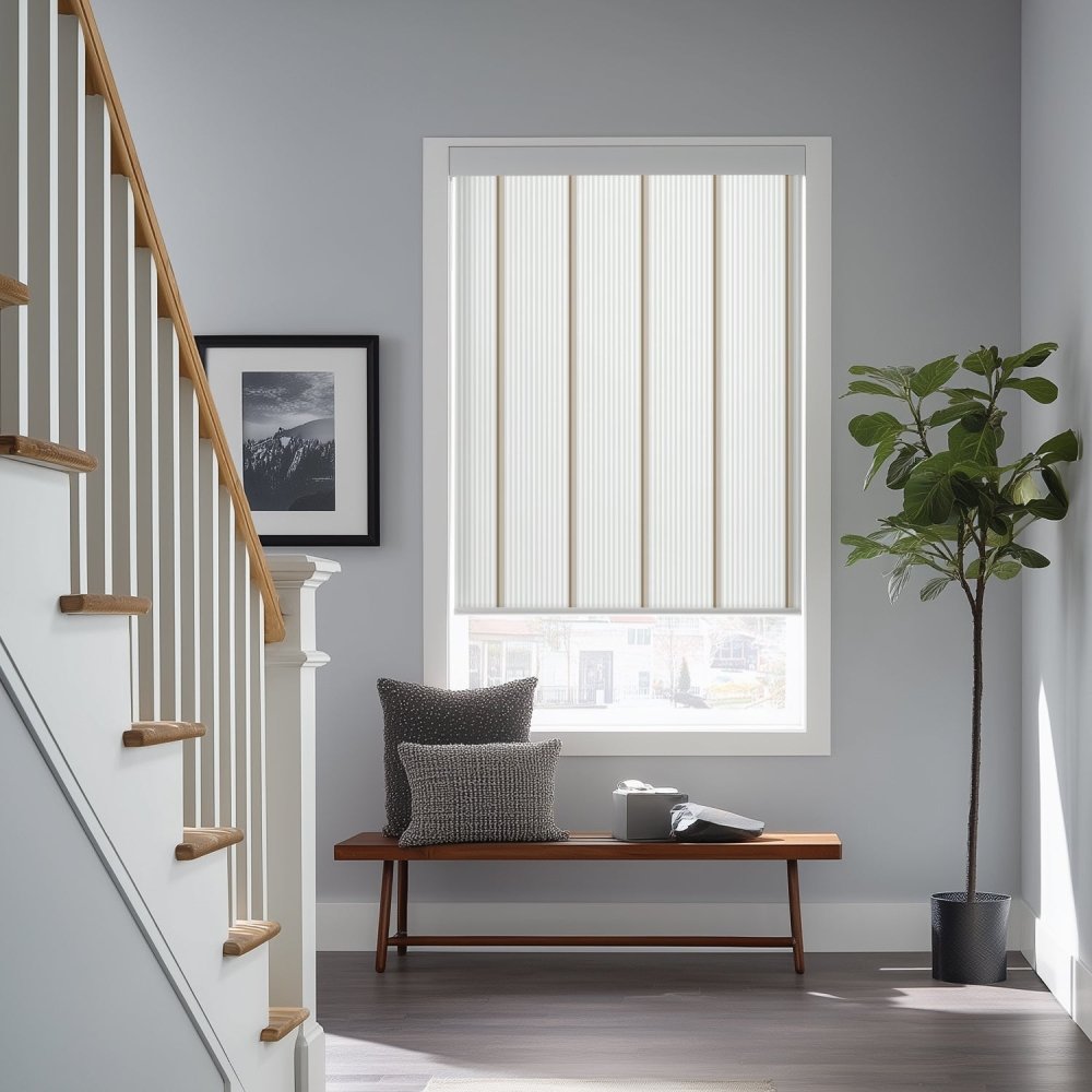 Classic Custom Stripe Screen Print Semi - Blackout Roller Blinds - Deconovo US