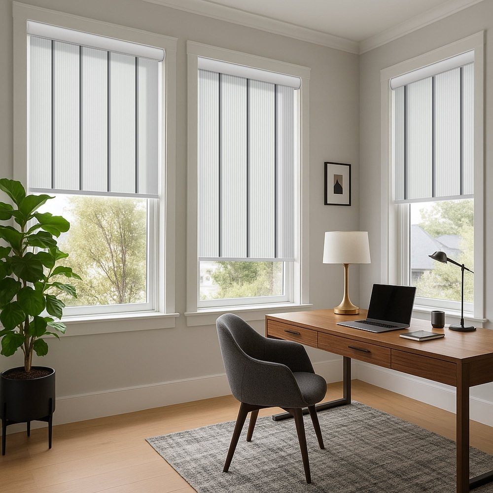 Classic Custom Stripe Screen Print Semi - Blackout Roller Blinds - Deconovo US