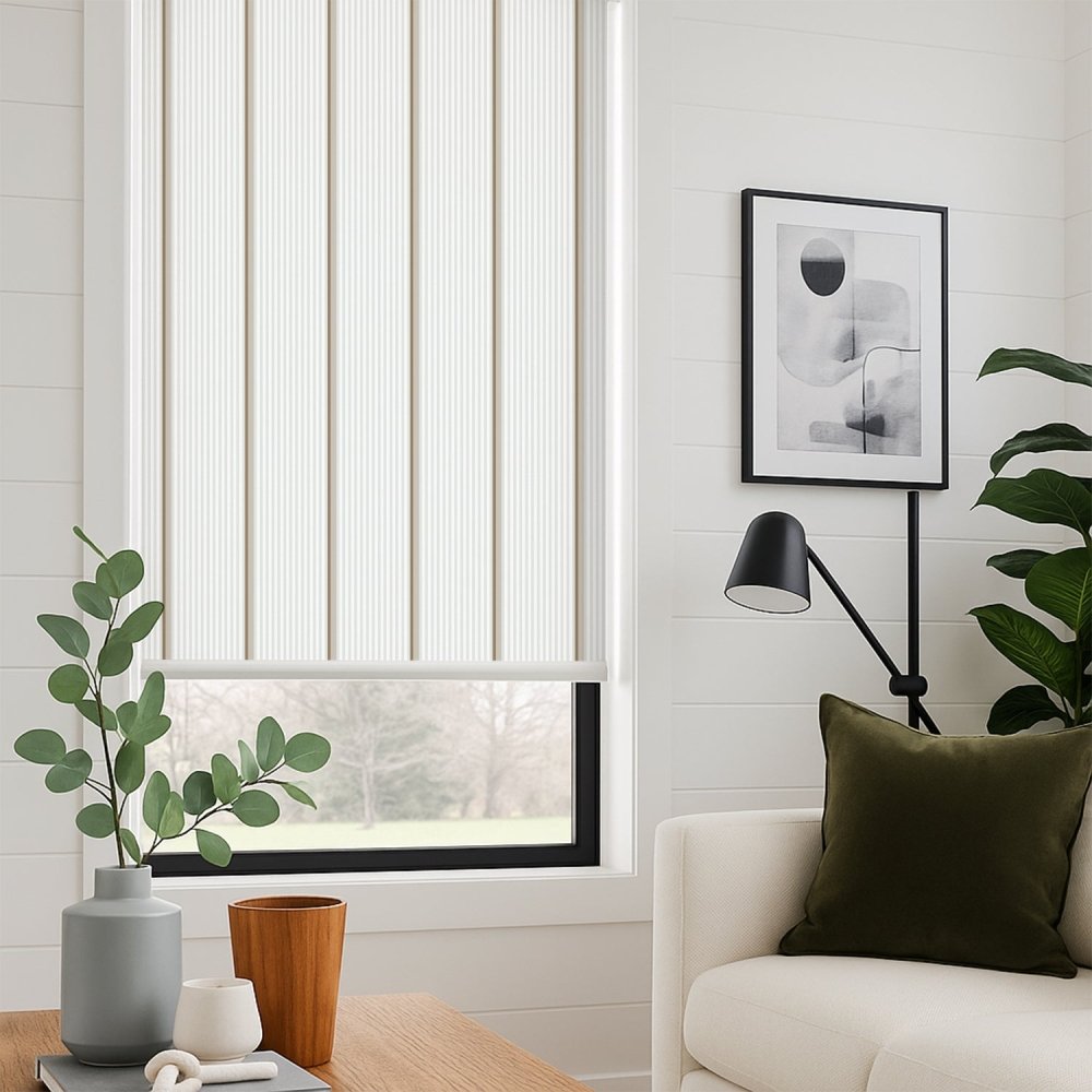 Classic Custom Stripe Screen Print Semi - Blackout Roller Blinds - Deconovo US