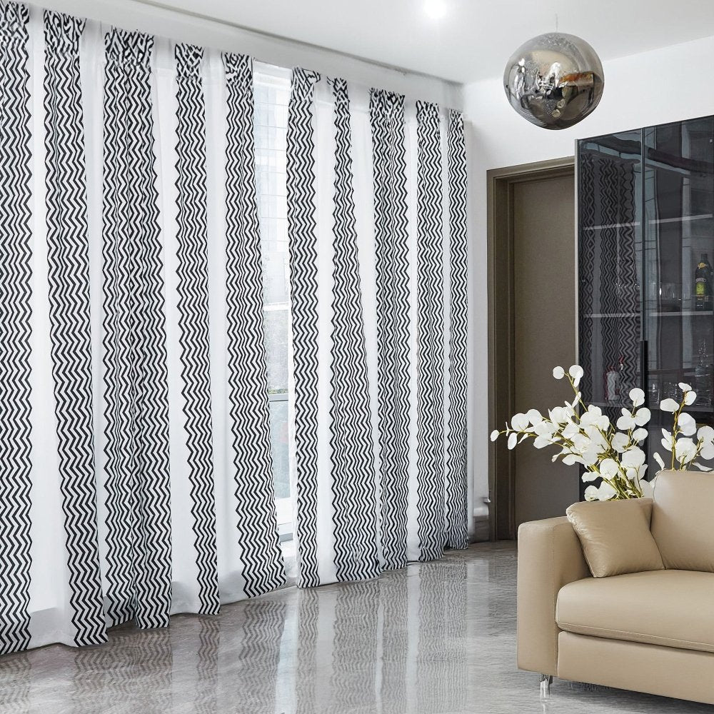 Classic Zig Zag Thermal Blackout Curtains - Deconovo US