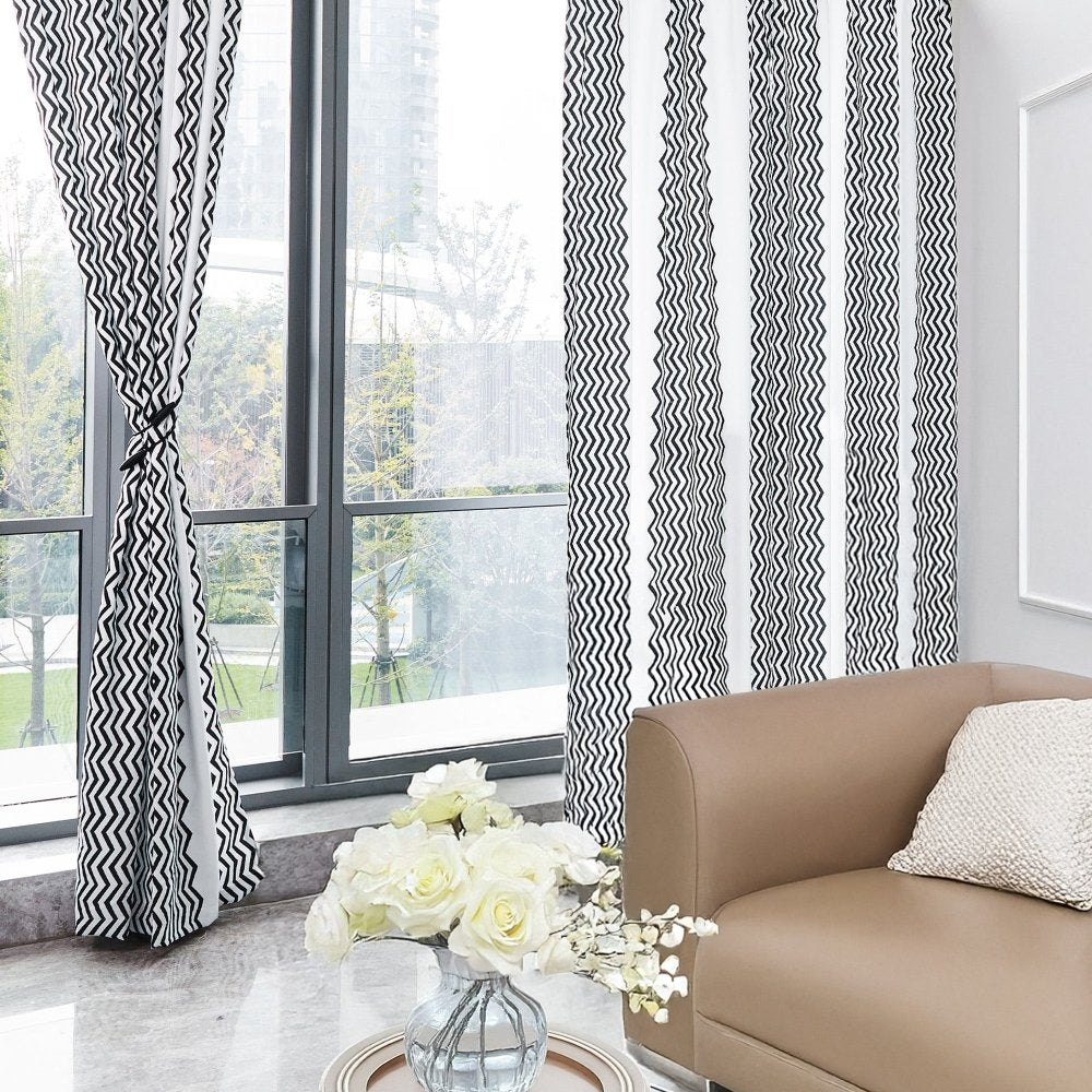 Classic Zig Zag Thermal Blackout Curtains - Deconovo US