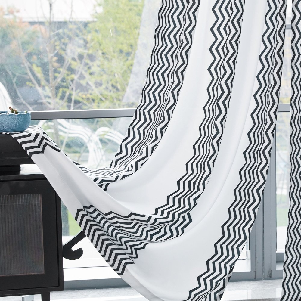 Classic Zig Zag Thermal Blackout Curtains - Deconovo US