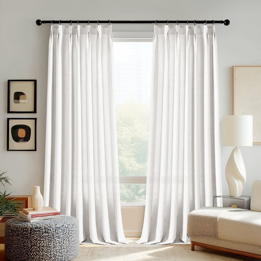 Damla Double - Layer Crinkled Sheer Curtains - Deconovo US