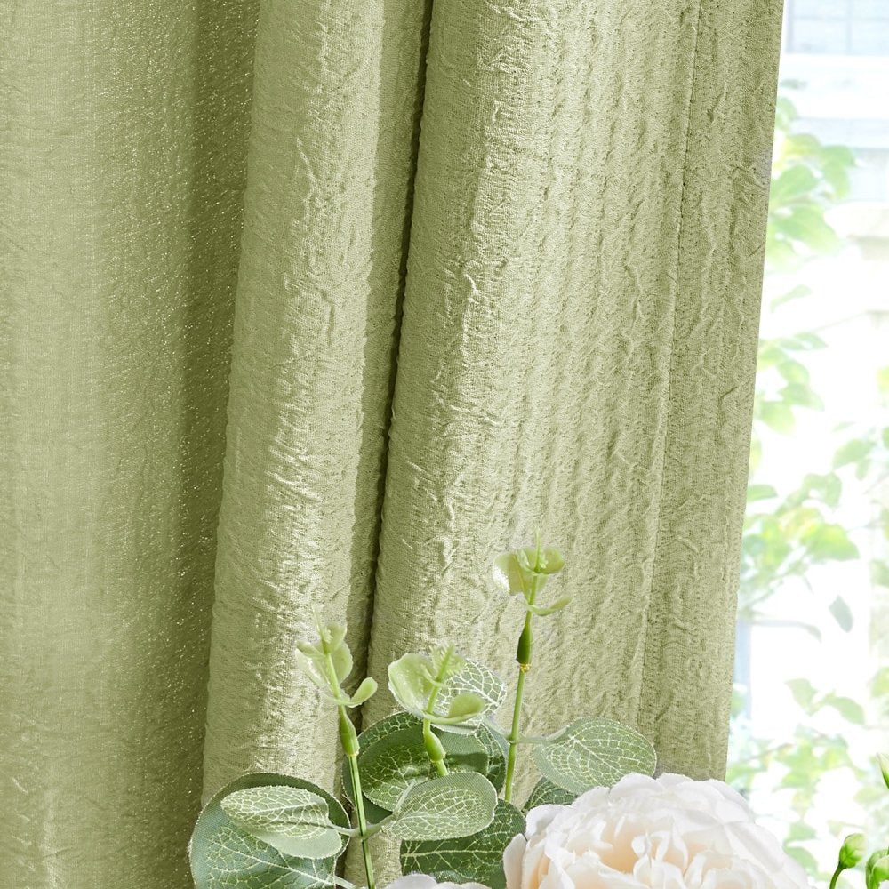 Damla Double - Layer Crinkled Sheer Curtains - Deconovo US