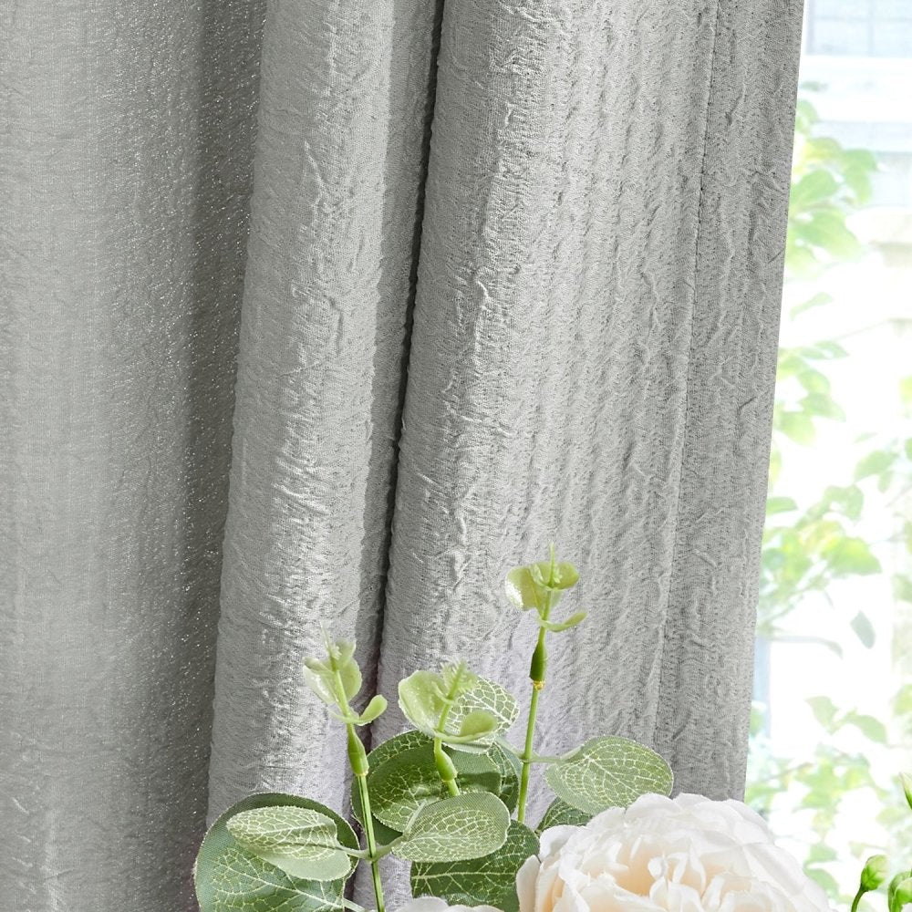 Damla Double - Layer Crinkled Sheer Curtains - Deconovo US