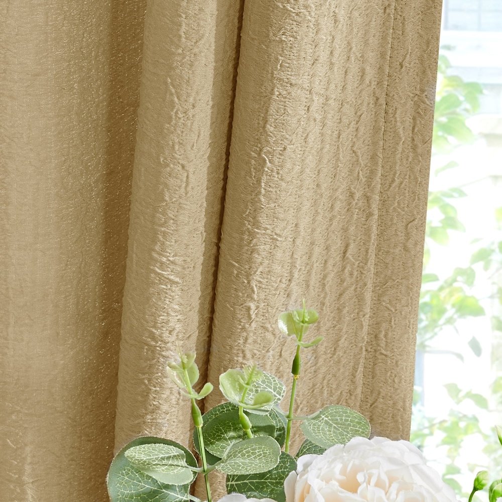 Damla Double - Layer Crinkled Sheer Curtains - Deconovo US