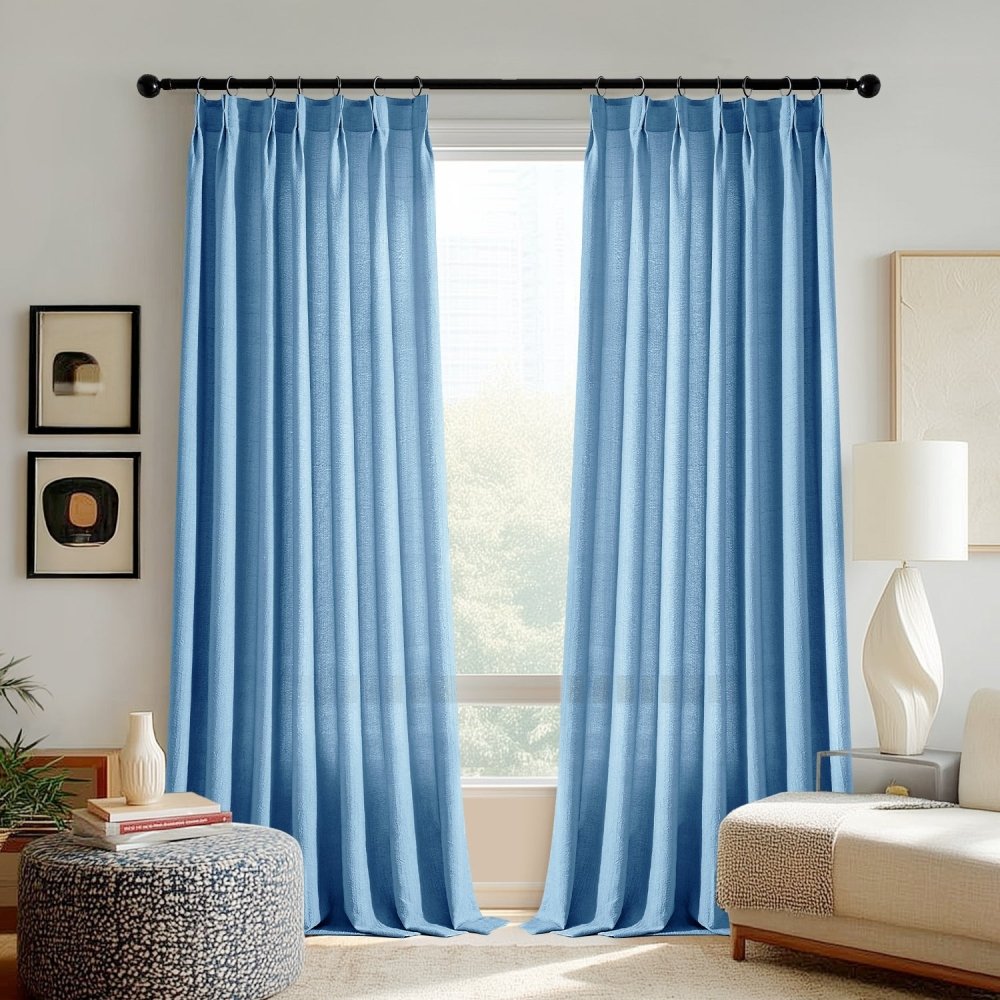 Damla Double - Layer Crinkled Sheer Curtains - Deconovo US