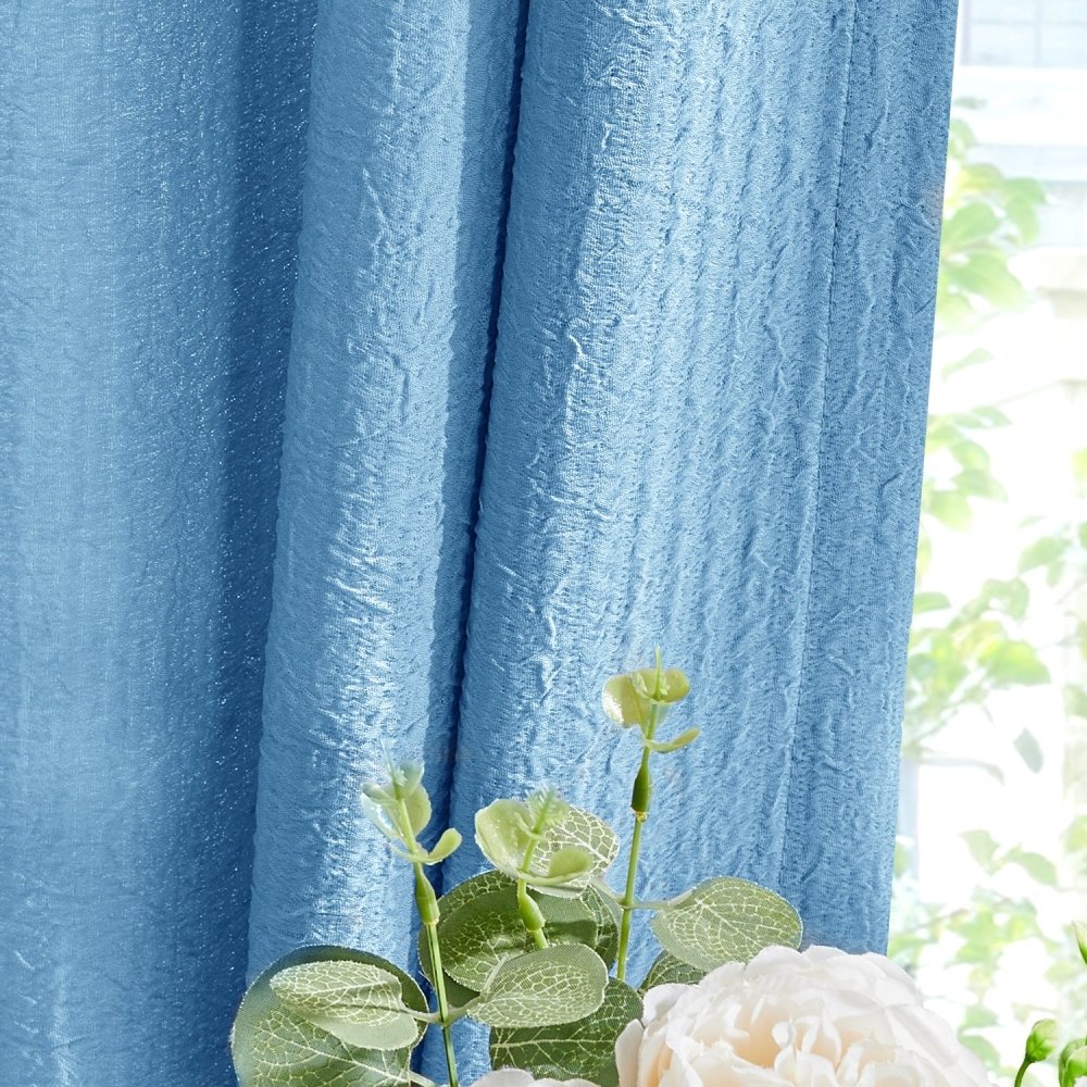 Damla Double - Layer Crinkled Sheer Curtains - Deconovo US