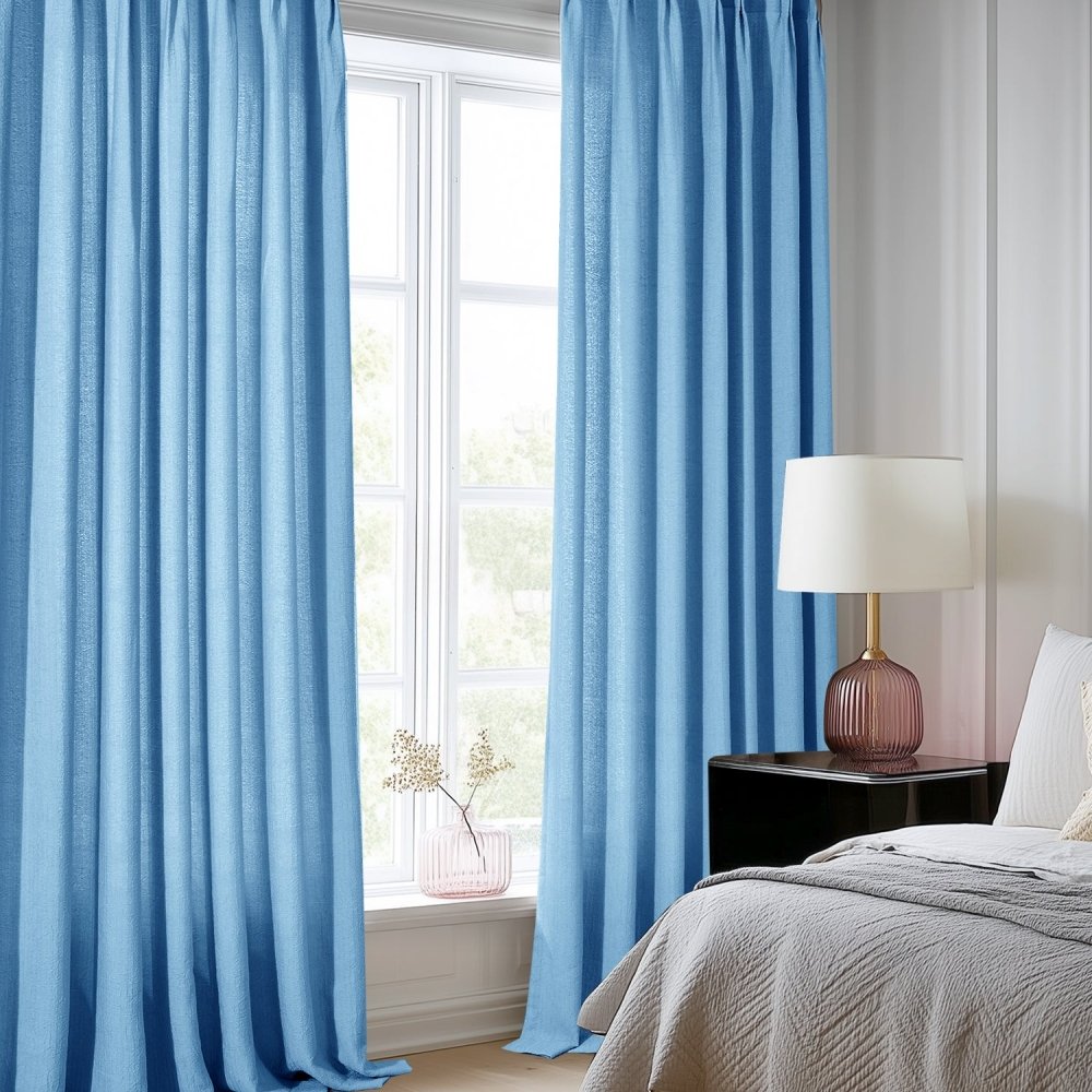 Damla Double - Layer Crinkled Sheer Curtains - Deconovo US