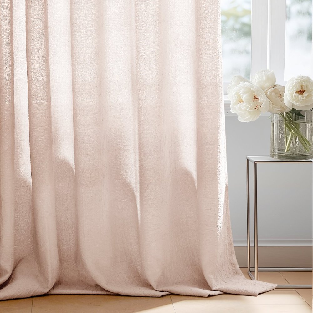 Damla Double - Layer Crinkled Sheer Curtains - Deconovo US