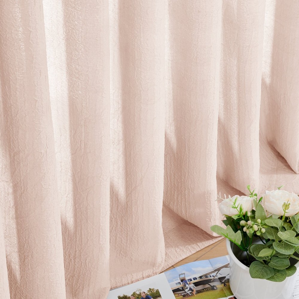Damla Double - Layer Crinkled Sheer Curtains - Deconovo US