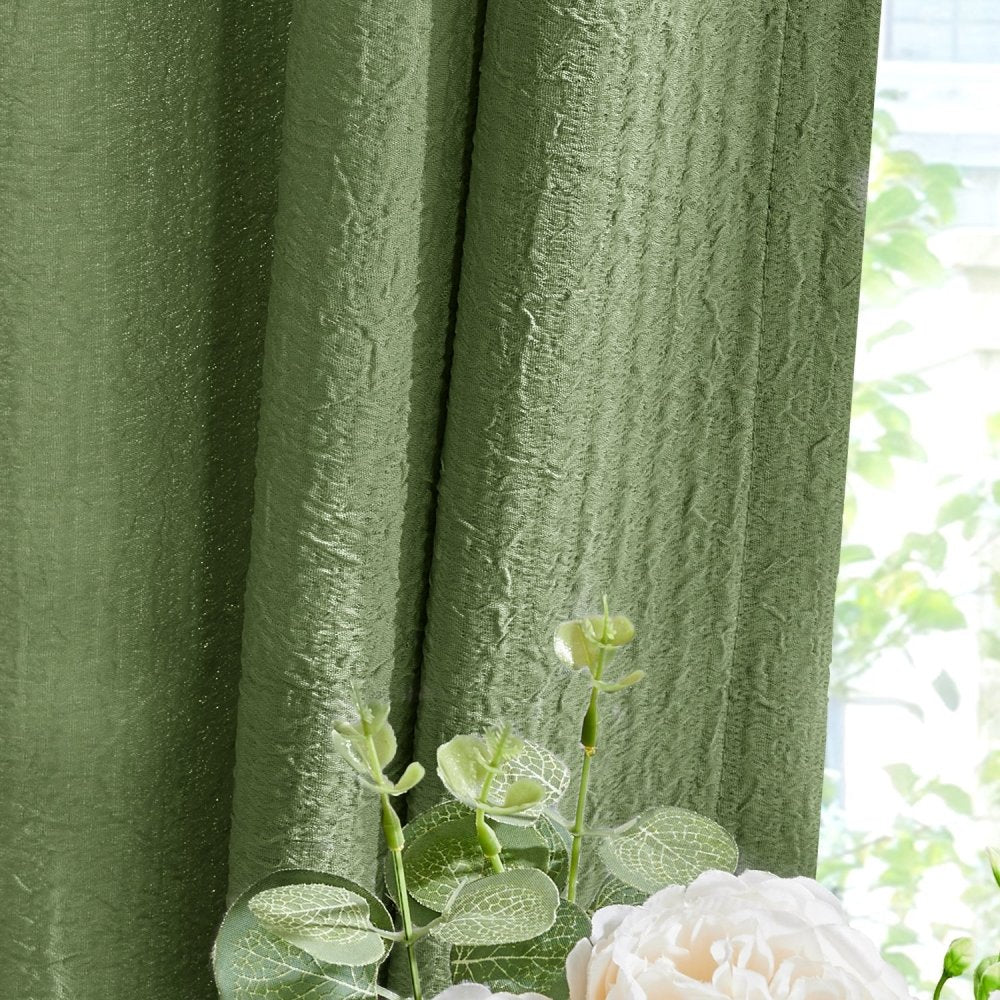 Damla Double - Layer Crinkled Sheer Curtains - Deconovo US