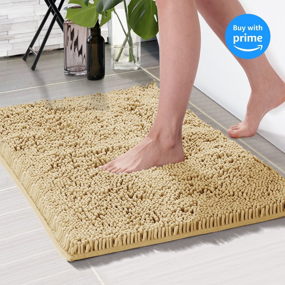 Deconovo 4 - Pack Bath Rugs: Thick Chenille, Soft & Quick - Dry Plush for Bathtub & Shower - Deconovo US