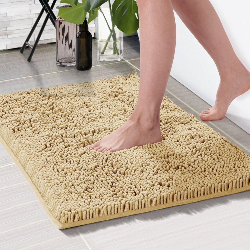 Deconovo 4 - Pack Bath Rugs: Thick Chenille, Soft & Quick - Dry Plush for Bathtub & Shower - Deconovo US