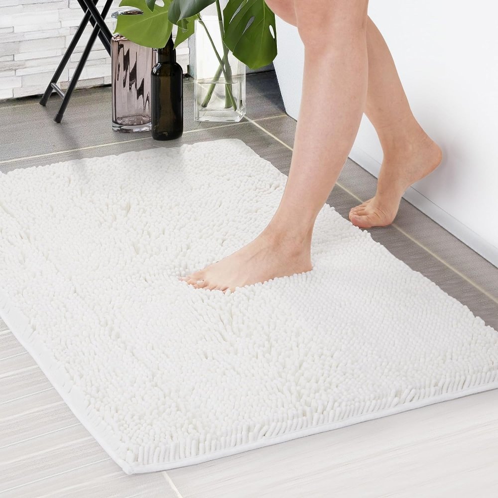 Deconovo 4 - Pack Bath Rugs: Thick Chenille, Soft & Quick - Dry Plush for Bathtub & Shower - Deconovo US