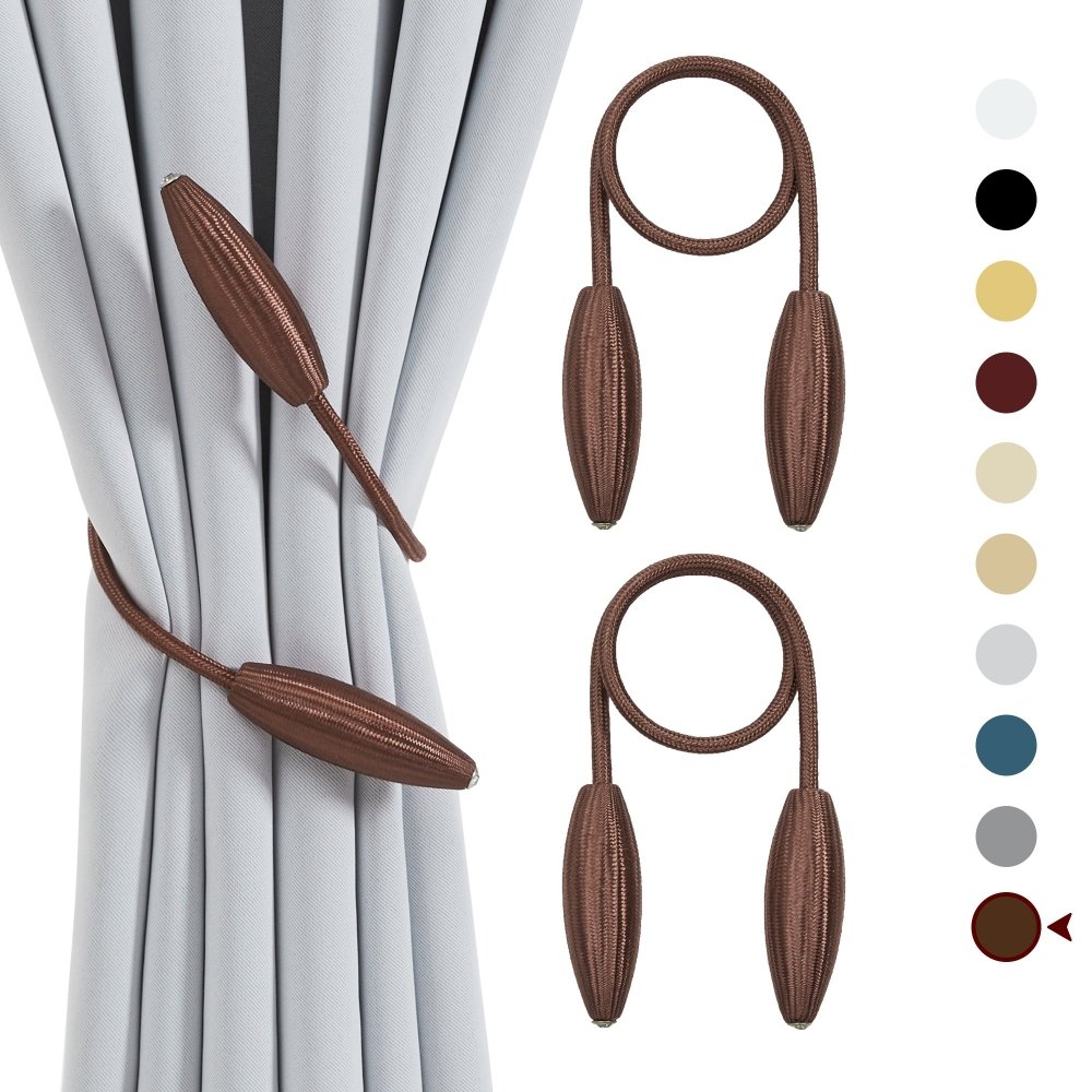 Deconovo Elegant Curtain Tiebacks - Stylish Holdbacks for Draperies with No - Drill Installation, Versatile Decorative Curtain Pullbacks - Deconovo US