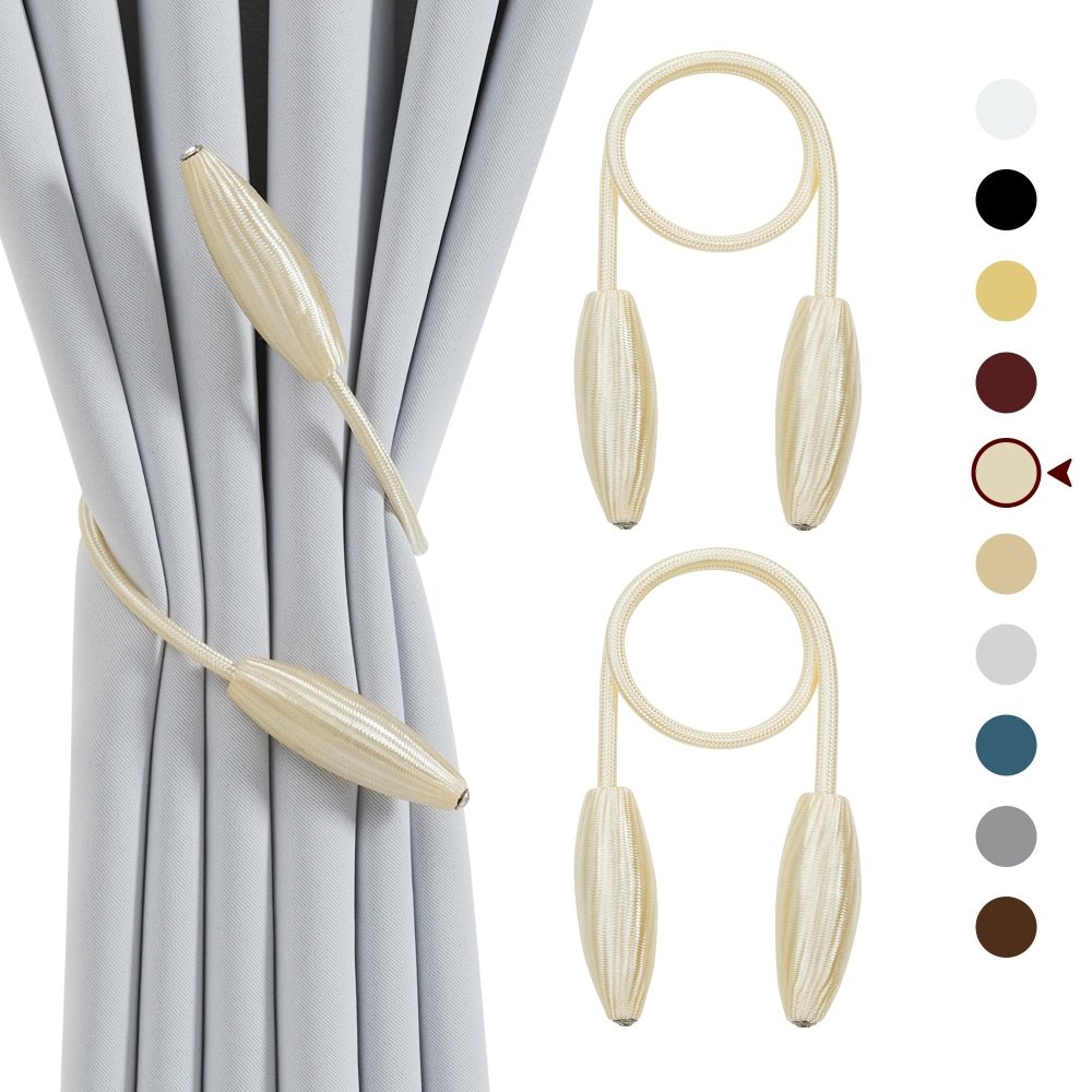 Deconovo Elegant Curtain Tiebacks - Stylish Holdbacks for Draperies with No - Drill Installation, Versatile Decorative Curtain Pullbacks - Deconovo US