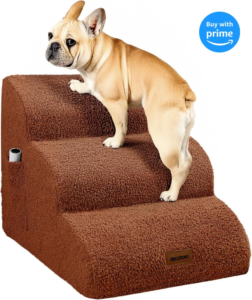 Deconovo Teddy Style Velvet Dog Stairs Waterproof Pet Stairs - Deconovo US