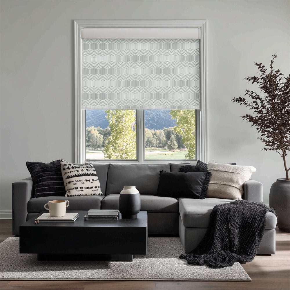Dina Custom Designer Print Full Blackout Roller Blinds - Deconovo US