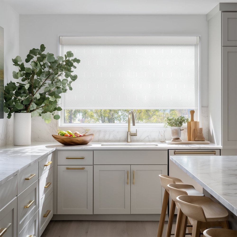 Dina Custom Designer Print Semi - Blackout Roller Blinds - Deconovo US