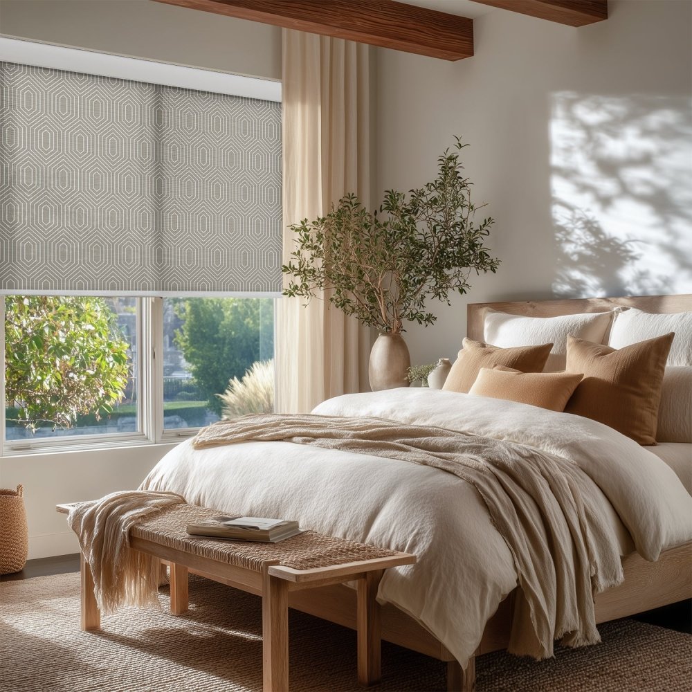 Dina Custom Designer Print Semi - Blackout Roller Blinds - Deconovo US