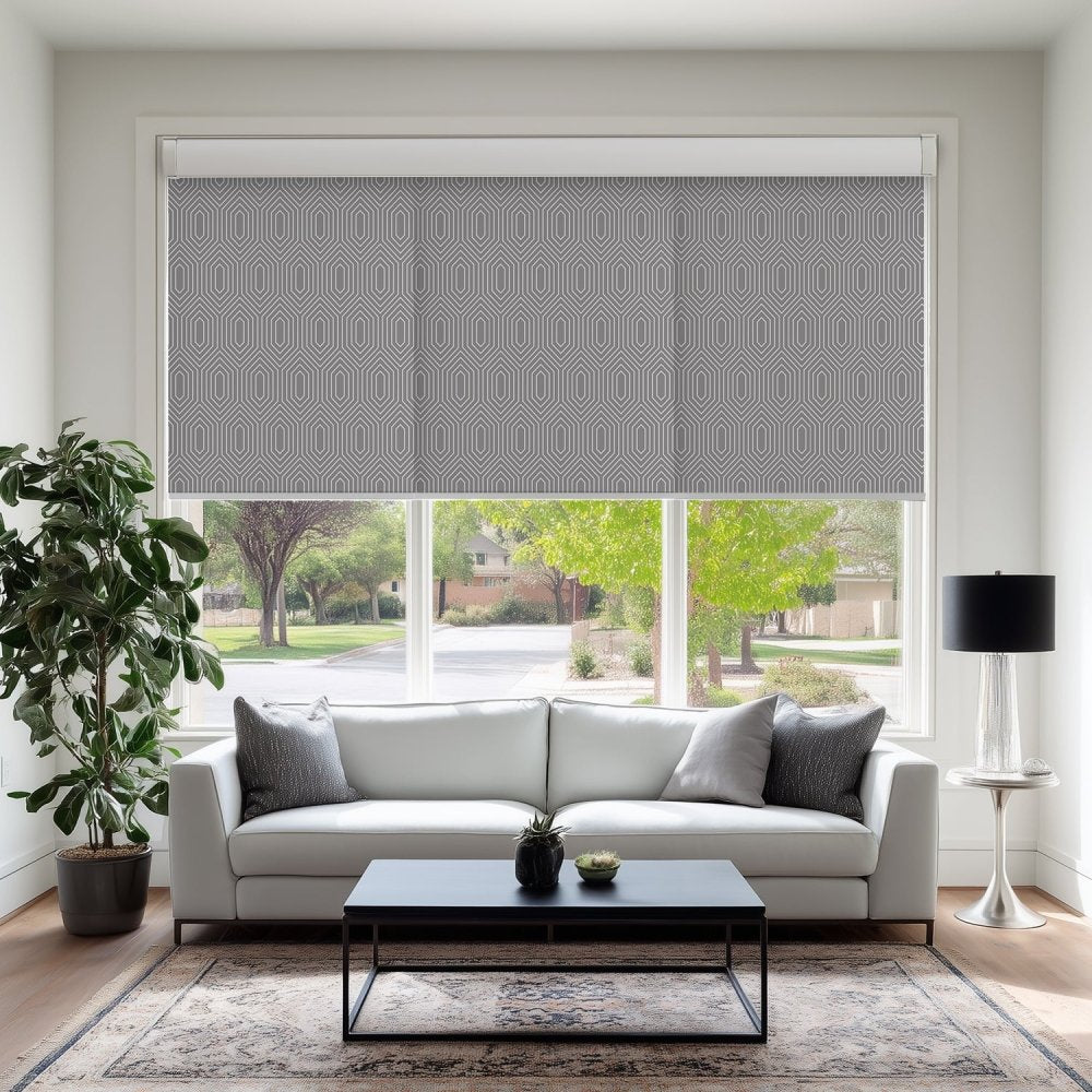 Dina Custom Designer Print Semi - Blackout Roller Blinds - Deconovo US