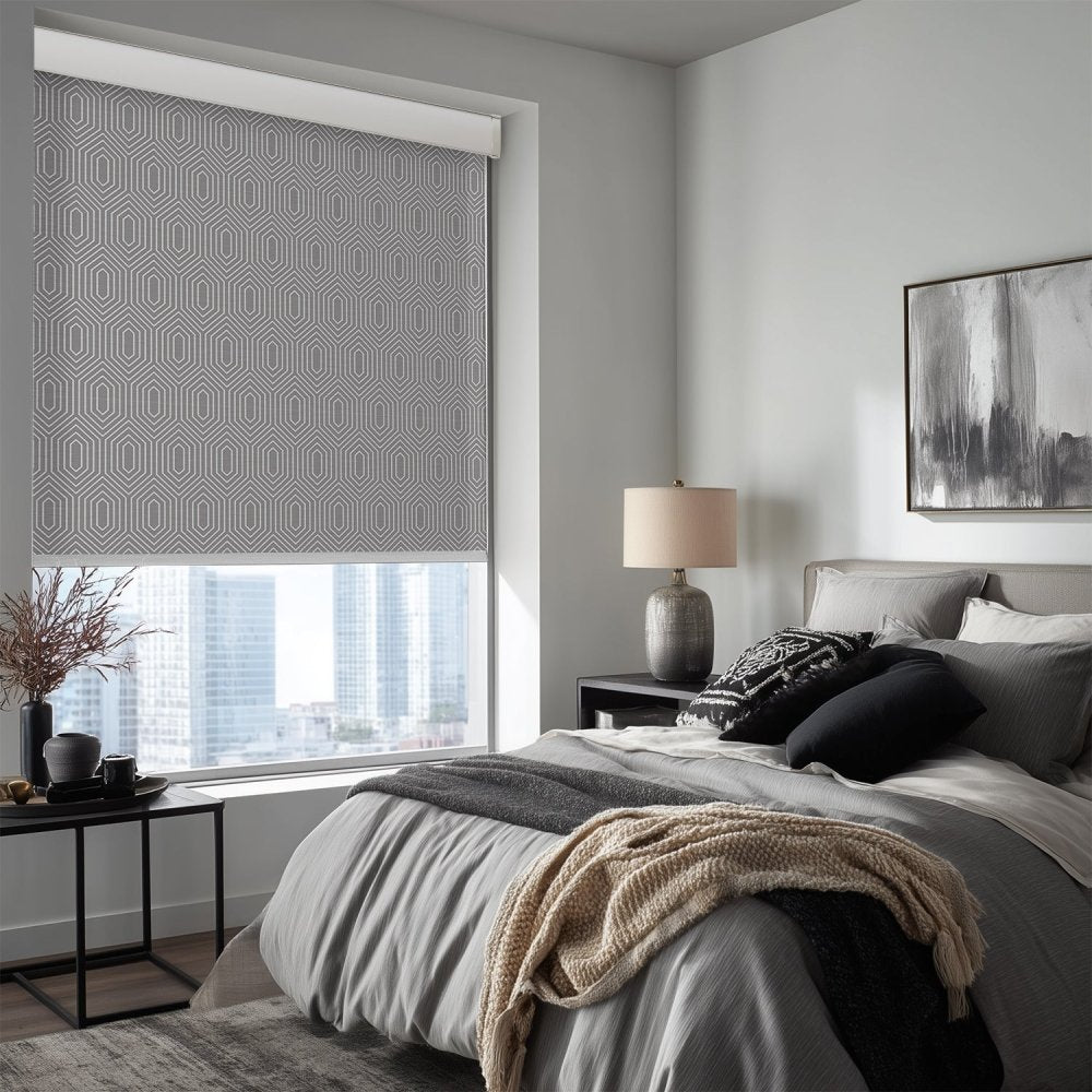 Dina Custom Designer Print Semi - Blackout Roller Blinds - Deconovo US