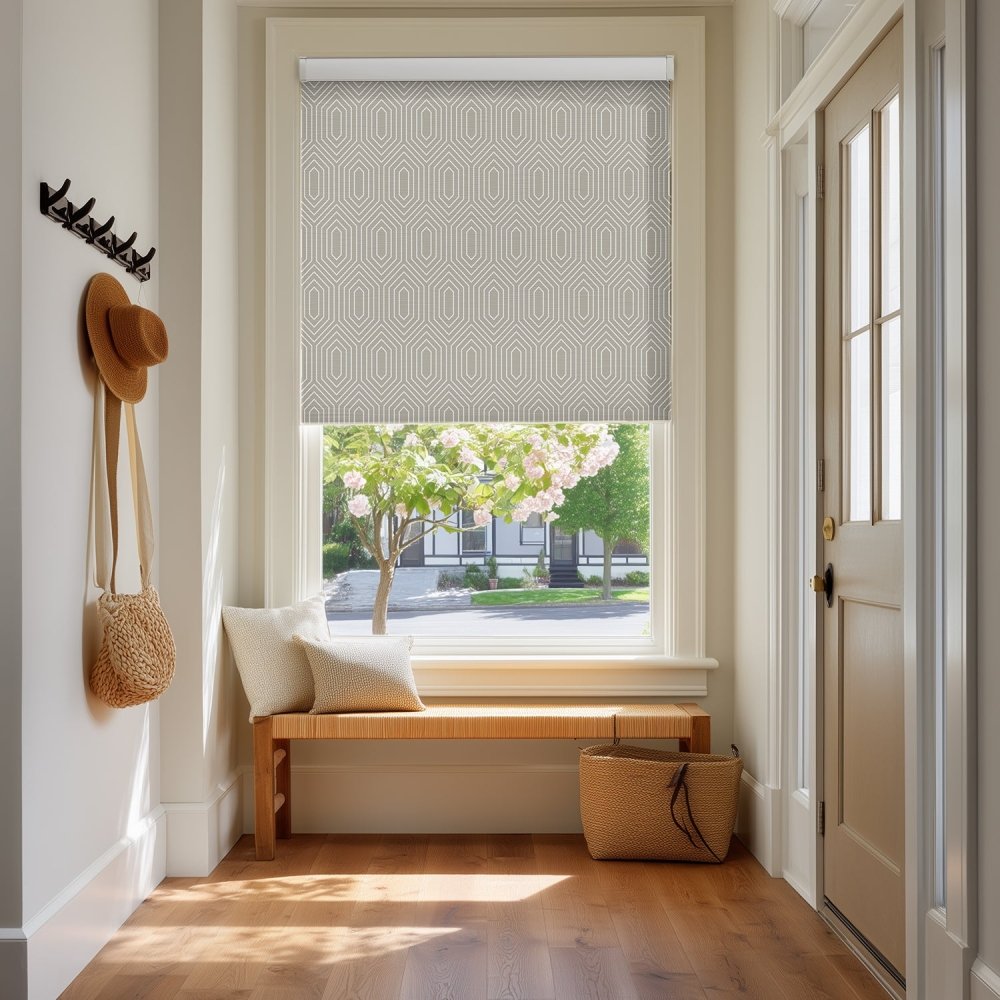 Dina Custom Designer Print Semi - Blackout Roller Blinds - Deconovo US