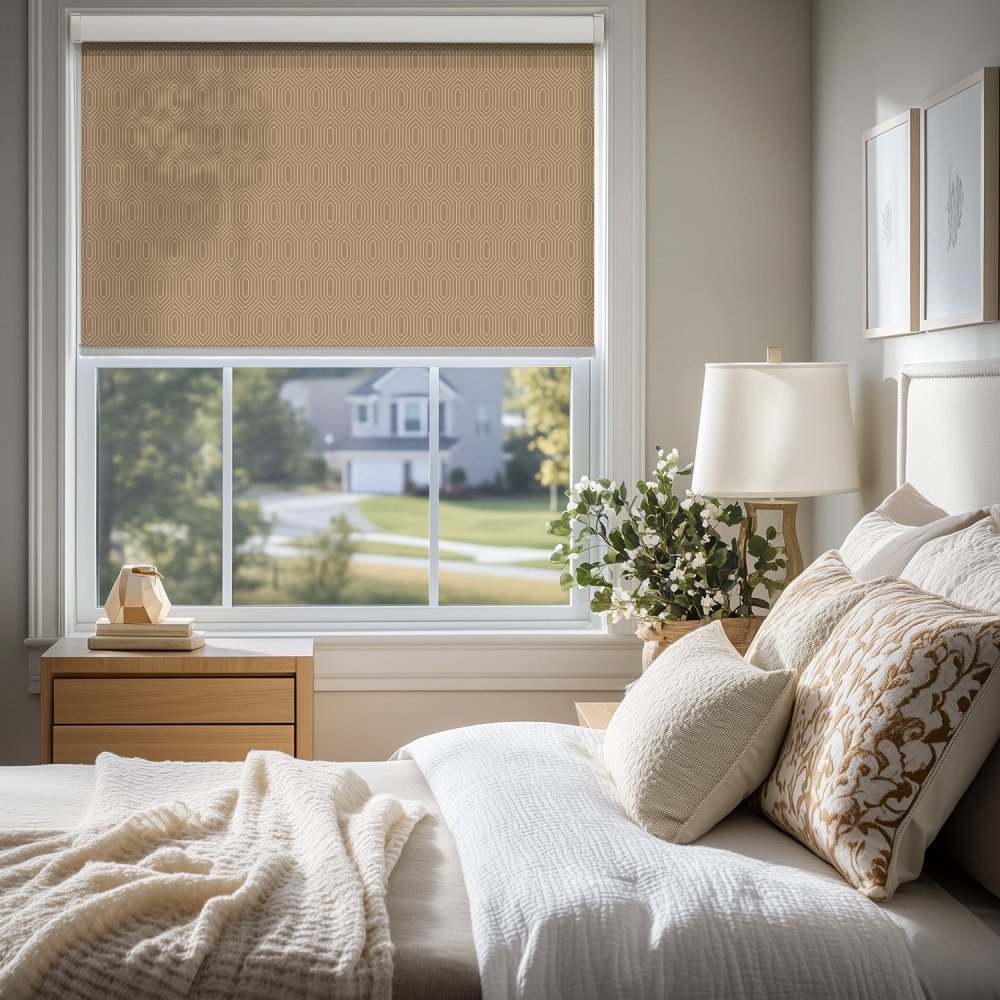 Dina Custom Designer Print Semi - Blackout Roller Blinds - Deconovo US