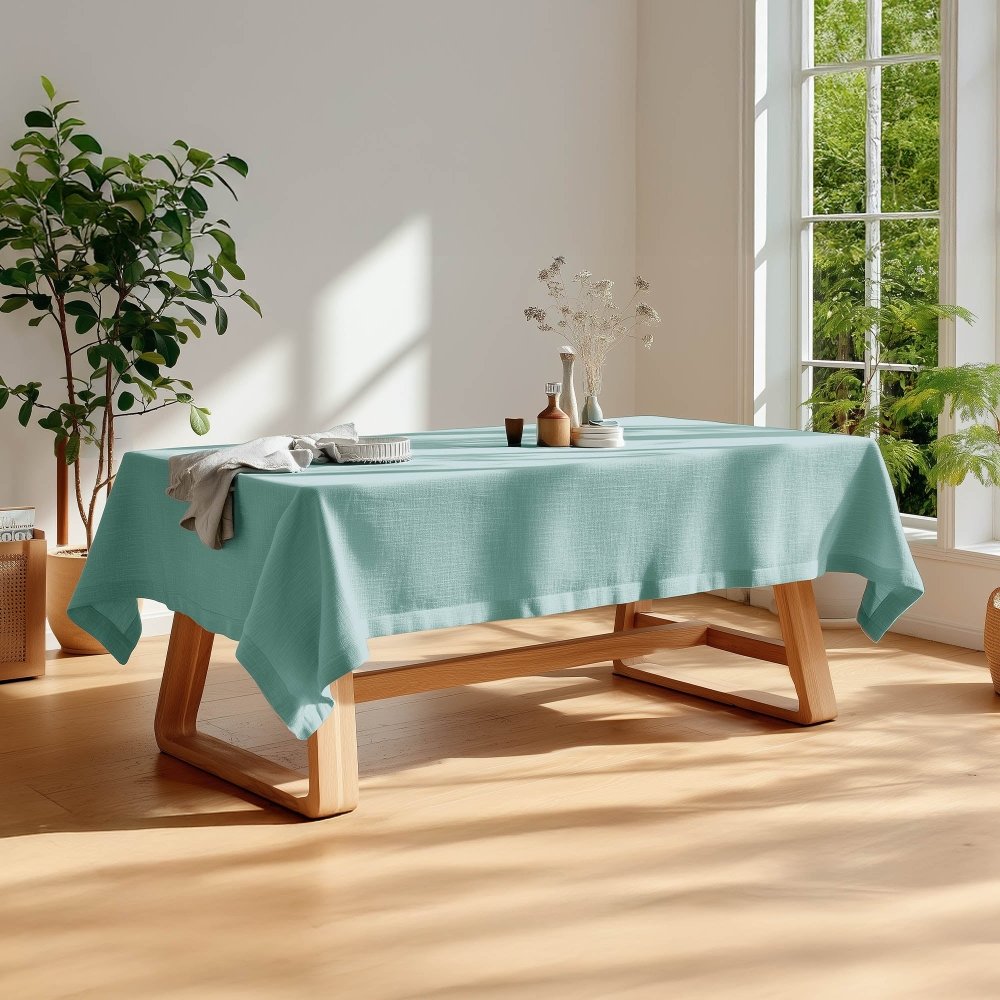 Eleanor Custom Faux Linen Tablecloth - Deconovo US