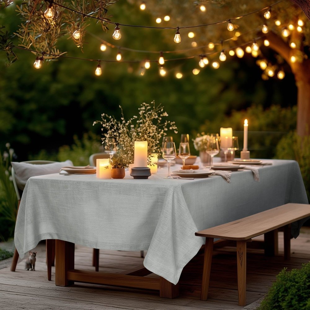Eleanor Custom Faux Linen Tablecloth - Deconovo US
