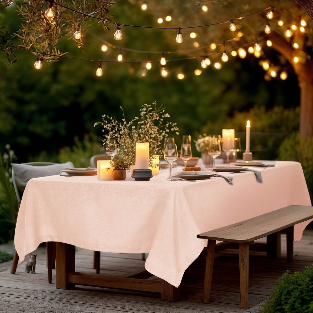 Eleanor Custom Faux Linen Tablecloth - Deconovo US