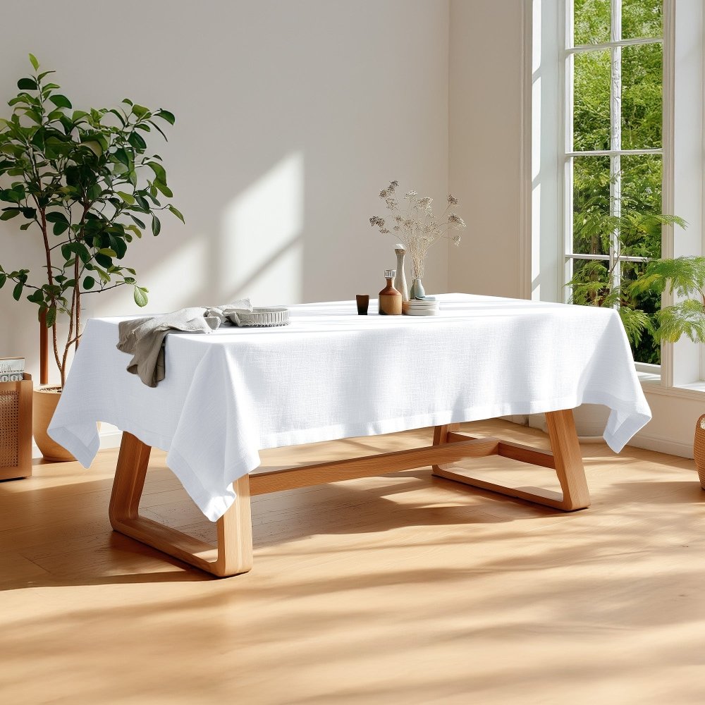 Eleanor Custom Faux Linen Tablecloth - Deconovo US