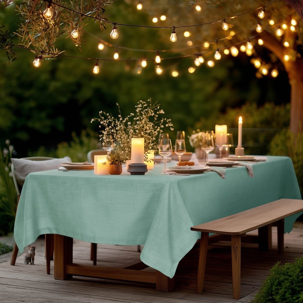 Eleanor Custom Faux Linen Tablecloth - Deconovo US