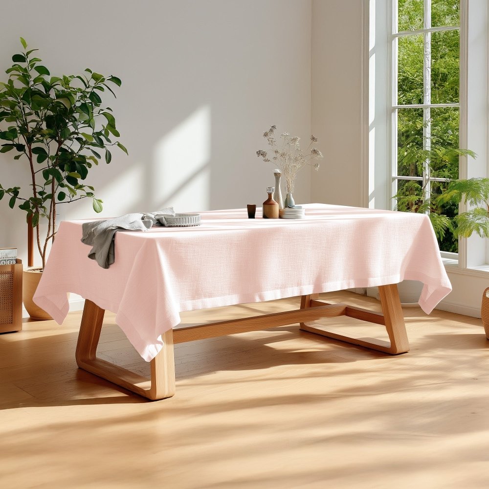 Eleanor Custom Faux Linen Tablecloth - Deconovo US