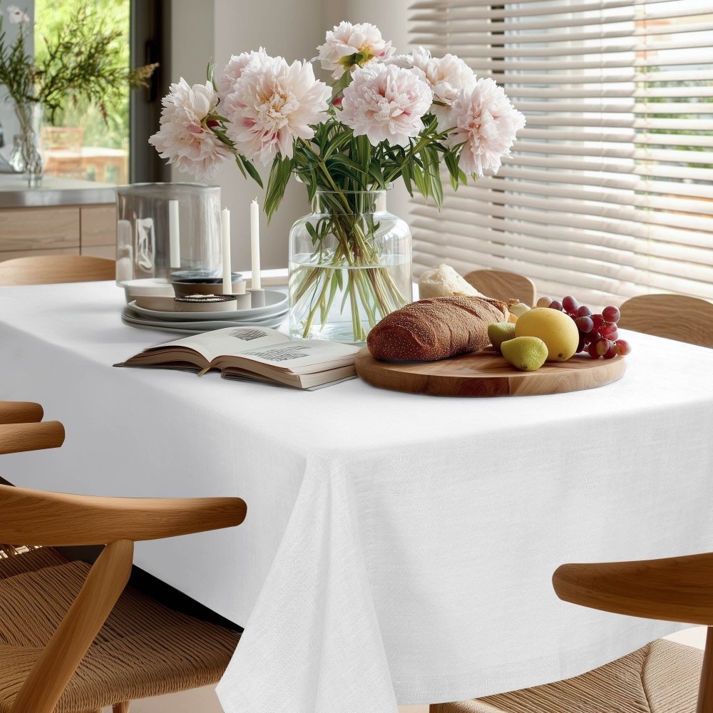 Eleanor Custom Faux Linen Tablecloth - Deconovo US