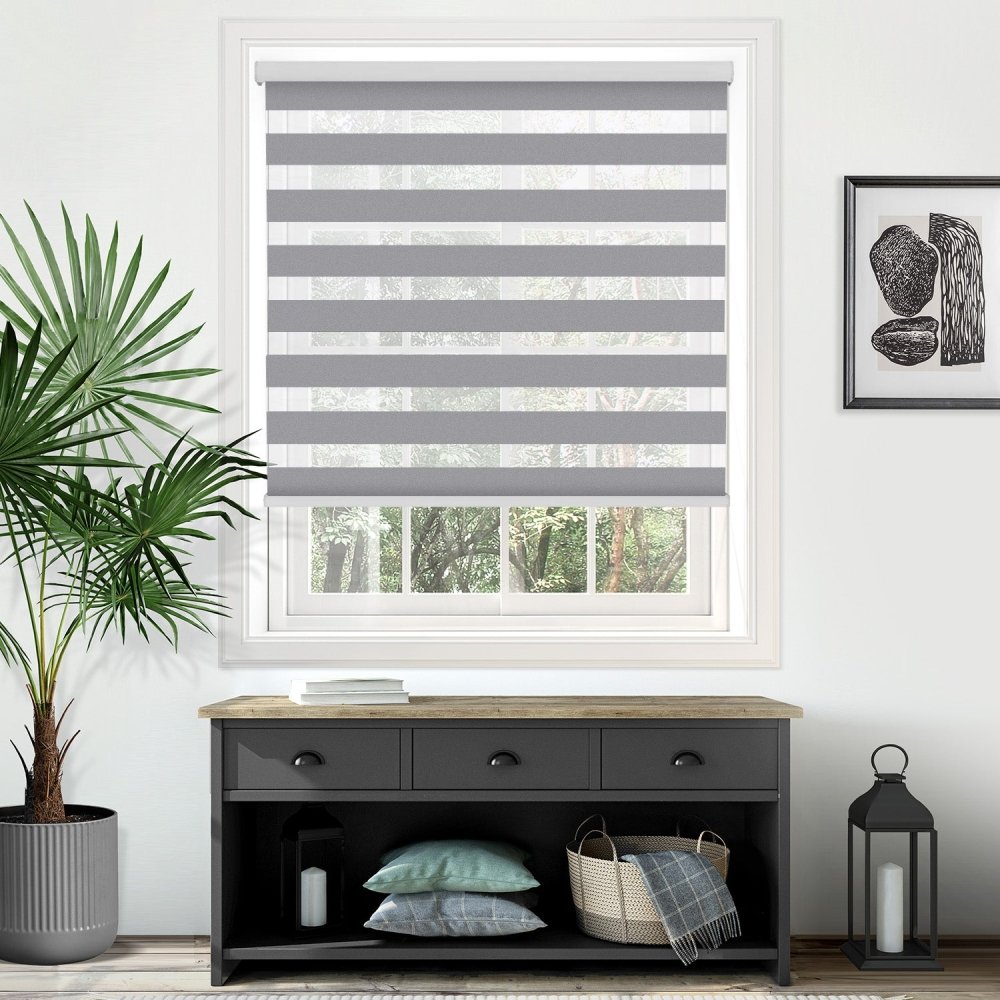 ARG good Home Design Dark Gray Zebra Roller Blinds