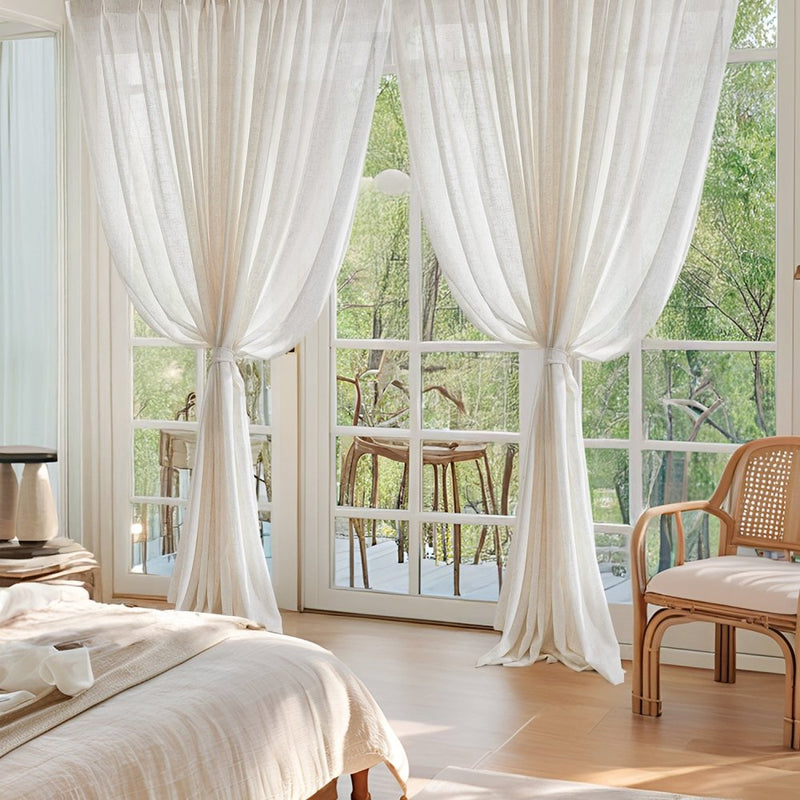 Turkish Heavy Linen Sheer Curtains, Rustic, OEKO-TEX | Deconovo Eunice ...