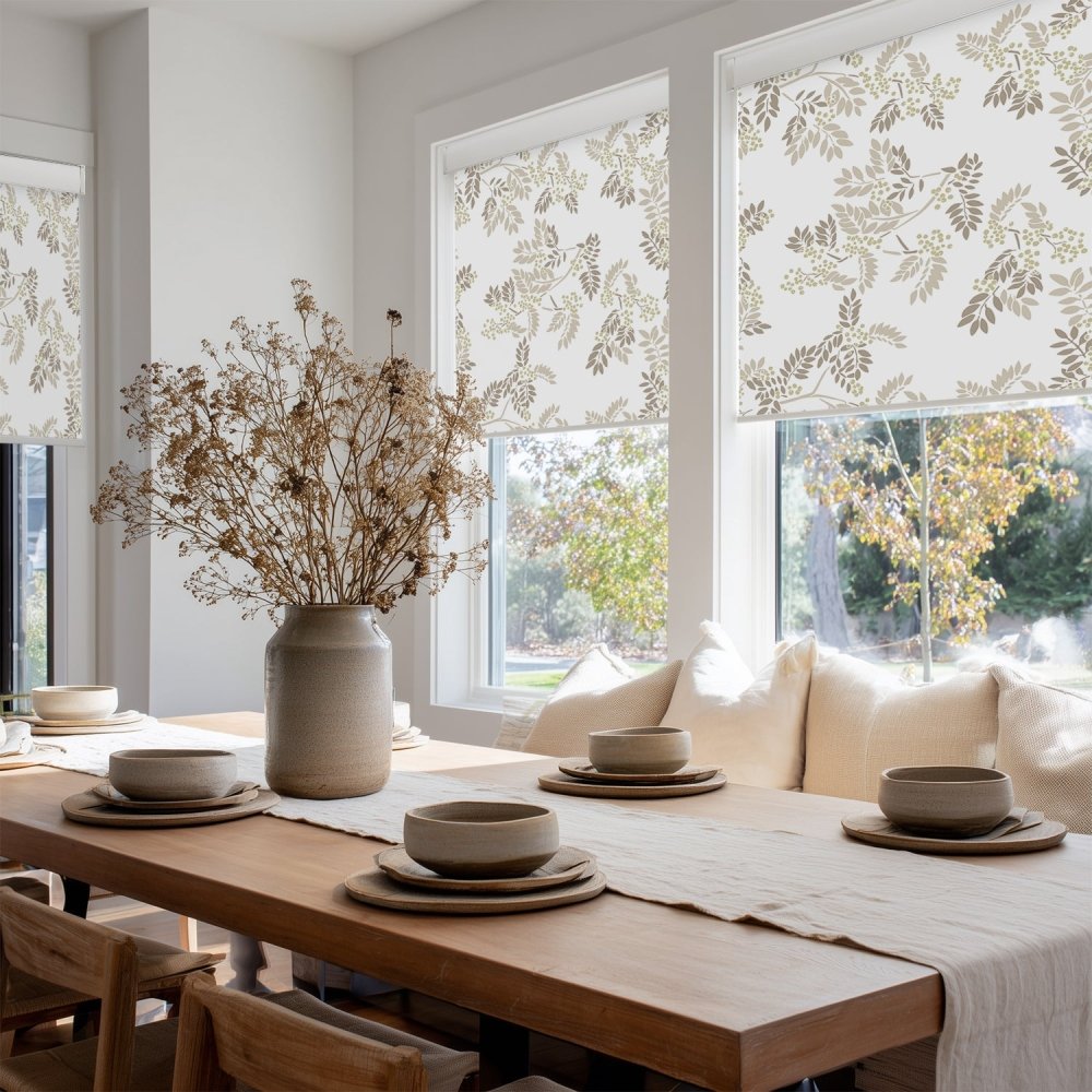 Farmhouse Custom Ash Print Full Blackout Roller Blinds - Deconovo US