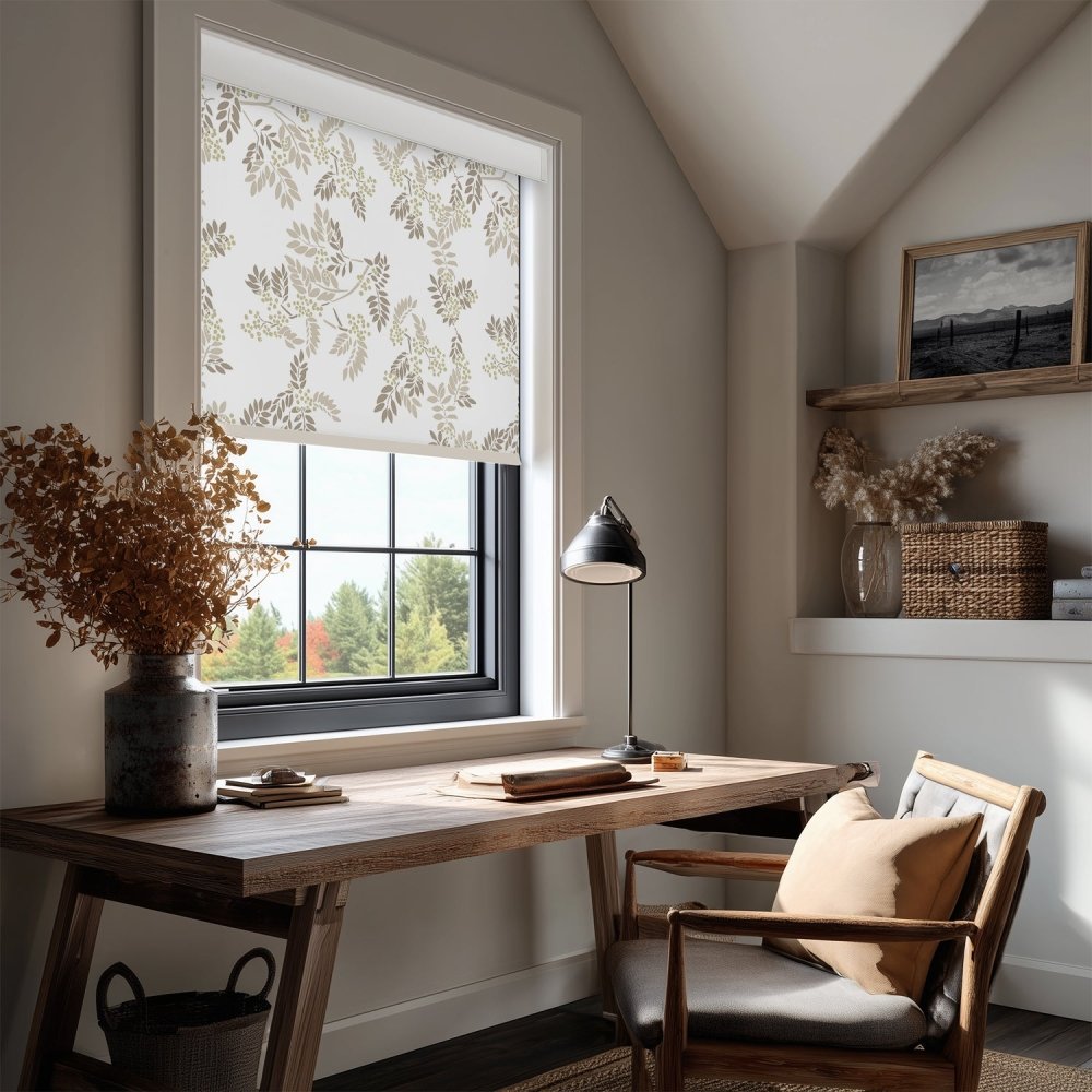 Farmhouse Custom Ash Print Full Blackout Roller Blinds - Deconovo US