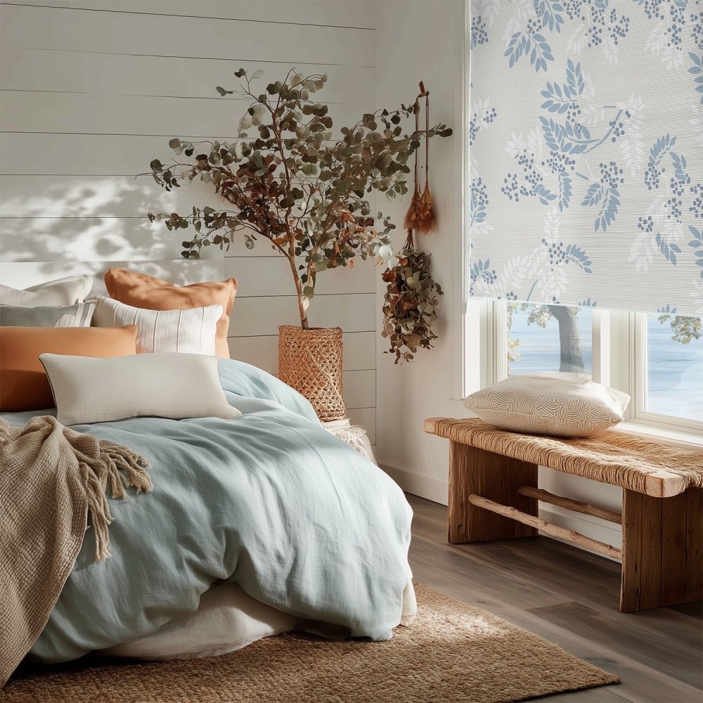 Farmhouse Custom Ash Print Semi - Blackout Roller Blinds - Deconovo US