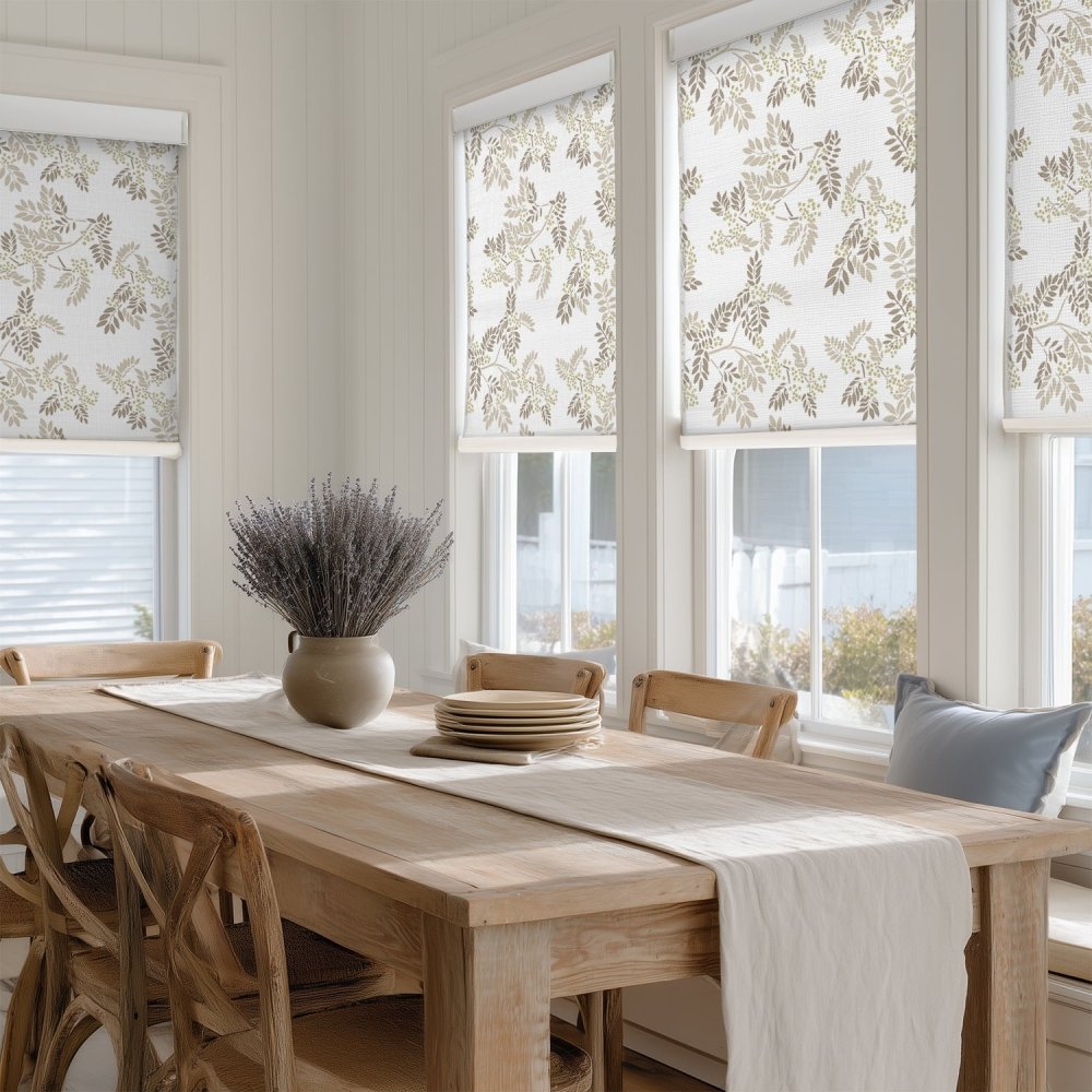 Farmhouse Custom Ash Print Semi - Blackout Roller Blinds - Deconovo US