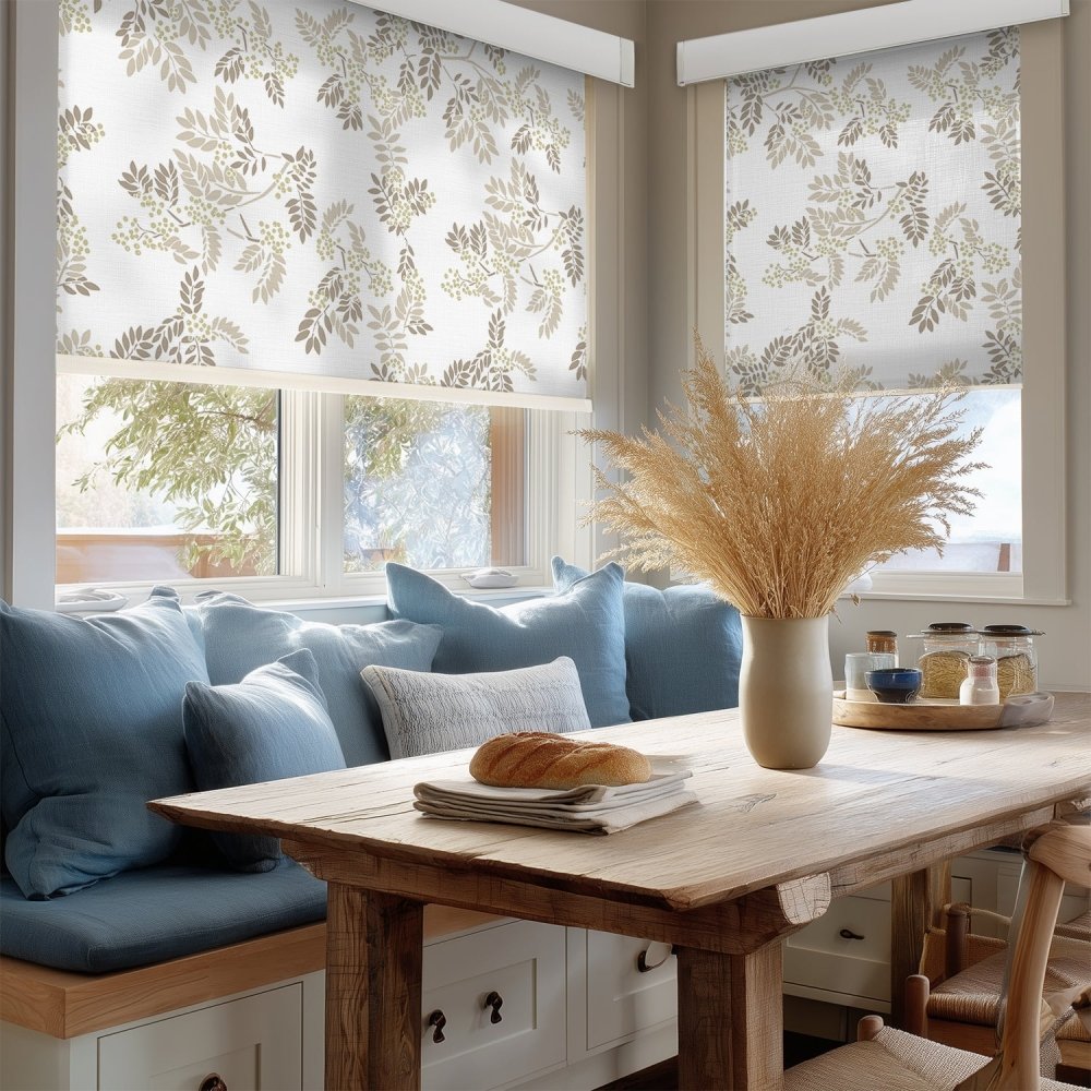 Farmhouse Custom Ash Print Semi - Blackout Roller Blinds - Deconovo US