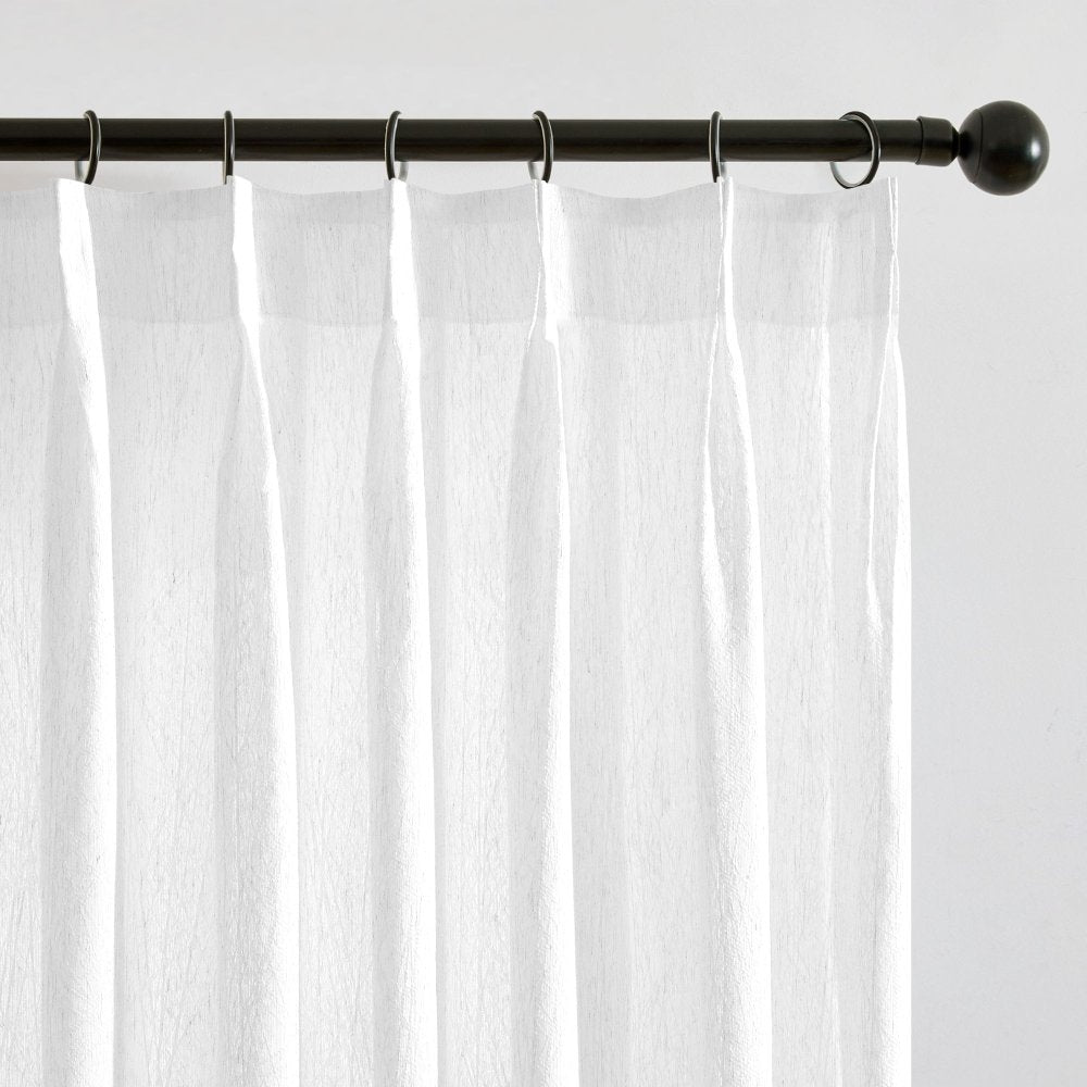 Hannah Wool Blend Herringbone Custom Sheer Curtains - Deconovo US