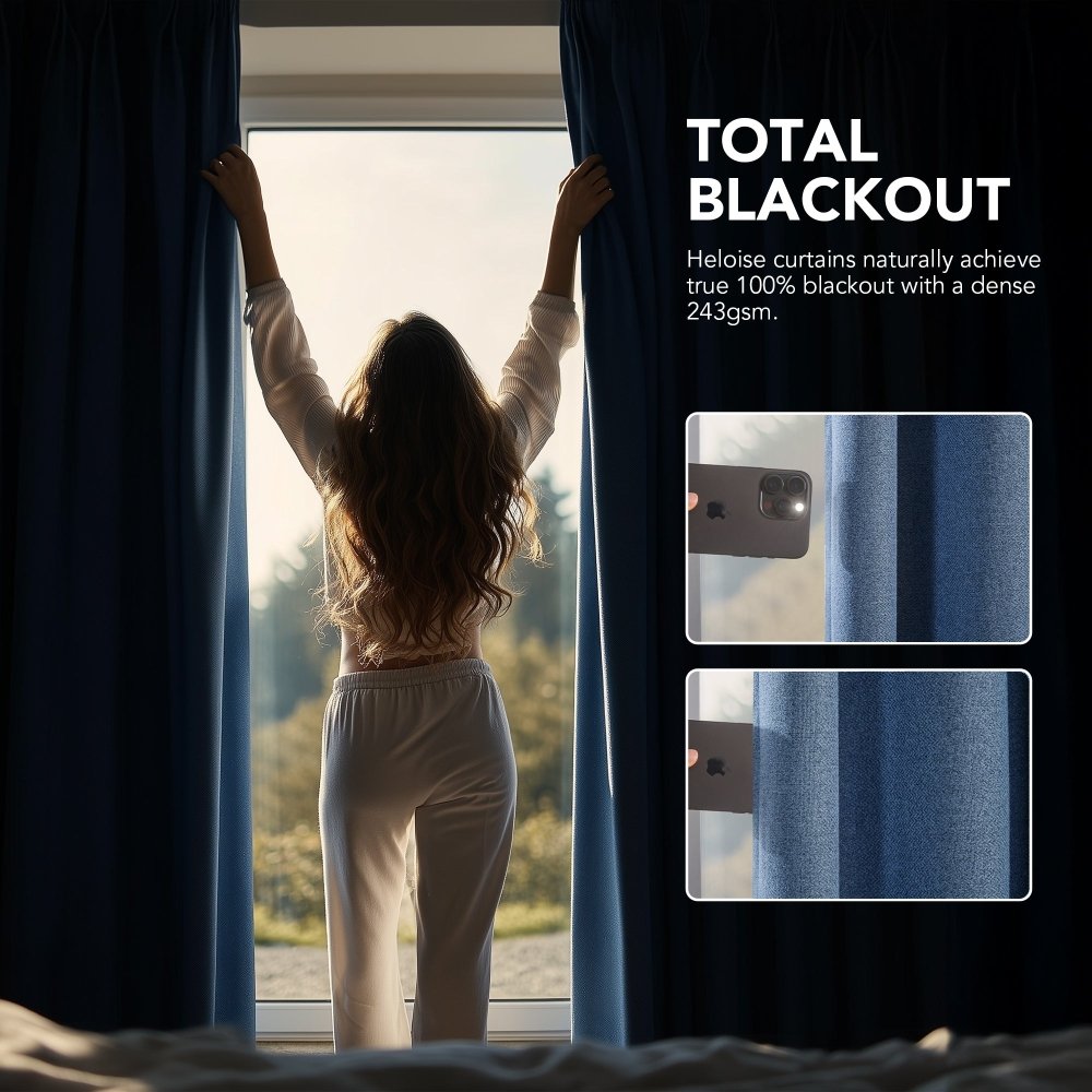 Heloise 100% Total Blackout Custom Curtains - Deconovo US