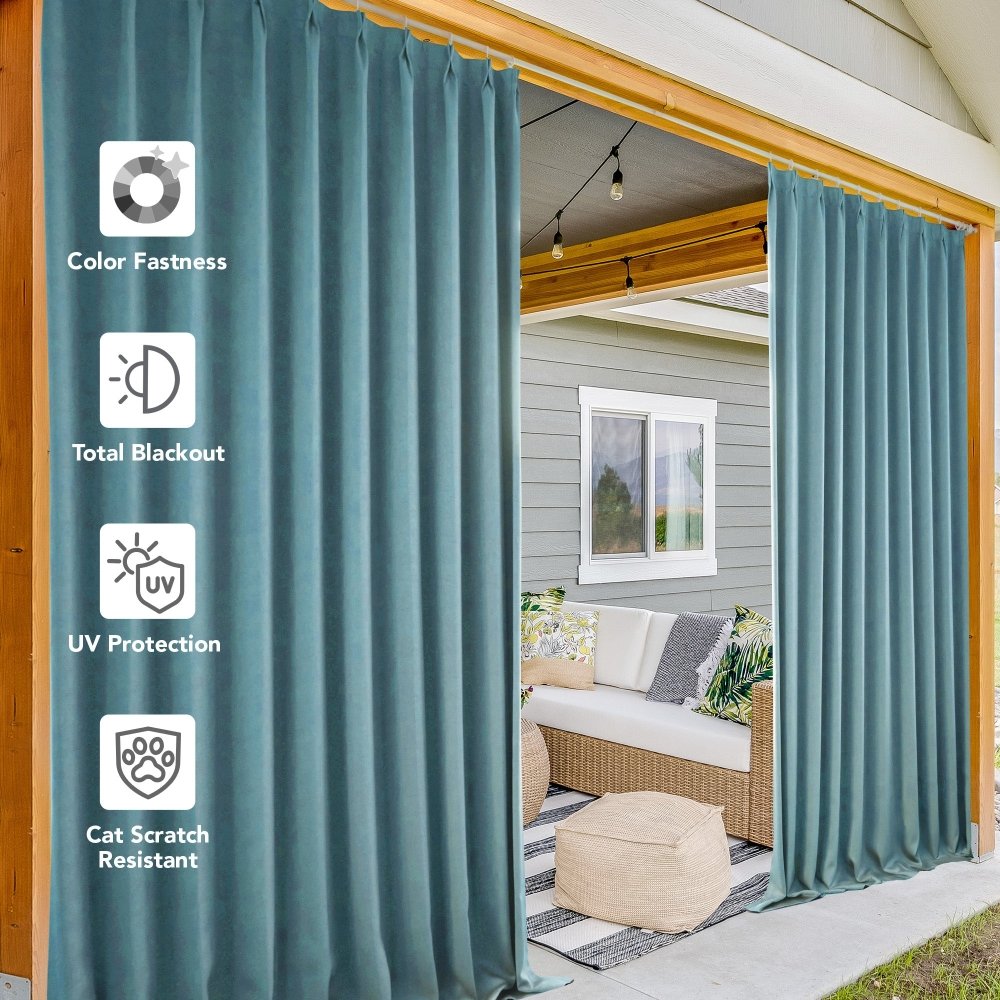 Isabel Waterproof, Stain & Dust - Resistant Total Blackout Curtains - Deconovo US